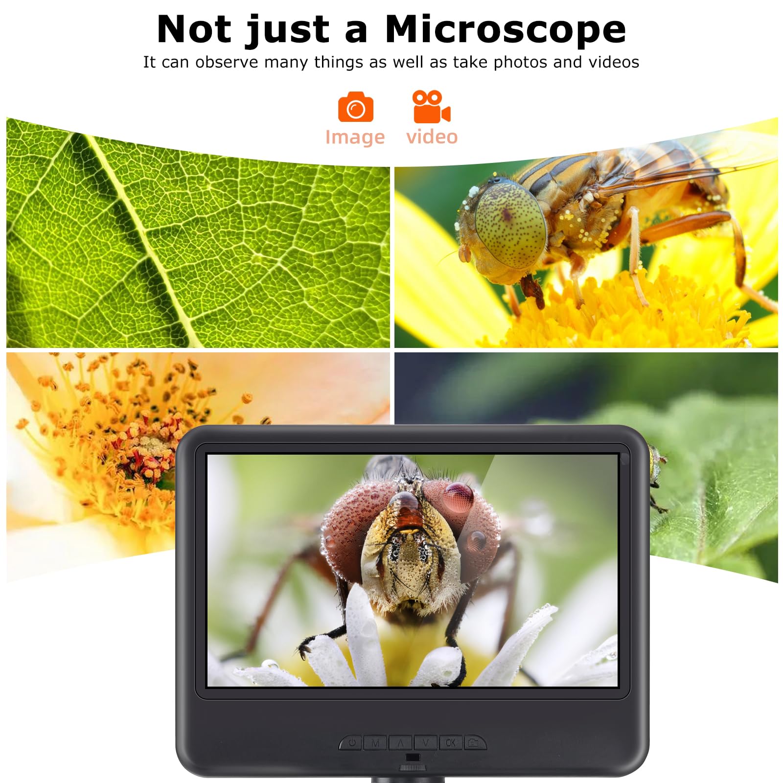 Koolertron 10.1''Ips Lcd Digital Microscope 8 Led Lights&2 Fill Lights,Usb Electronic Microscope Camera With Remote Control And