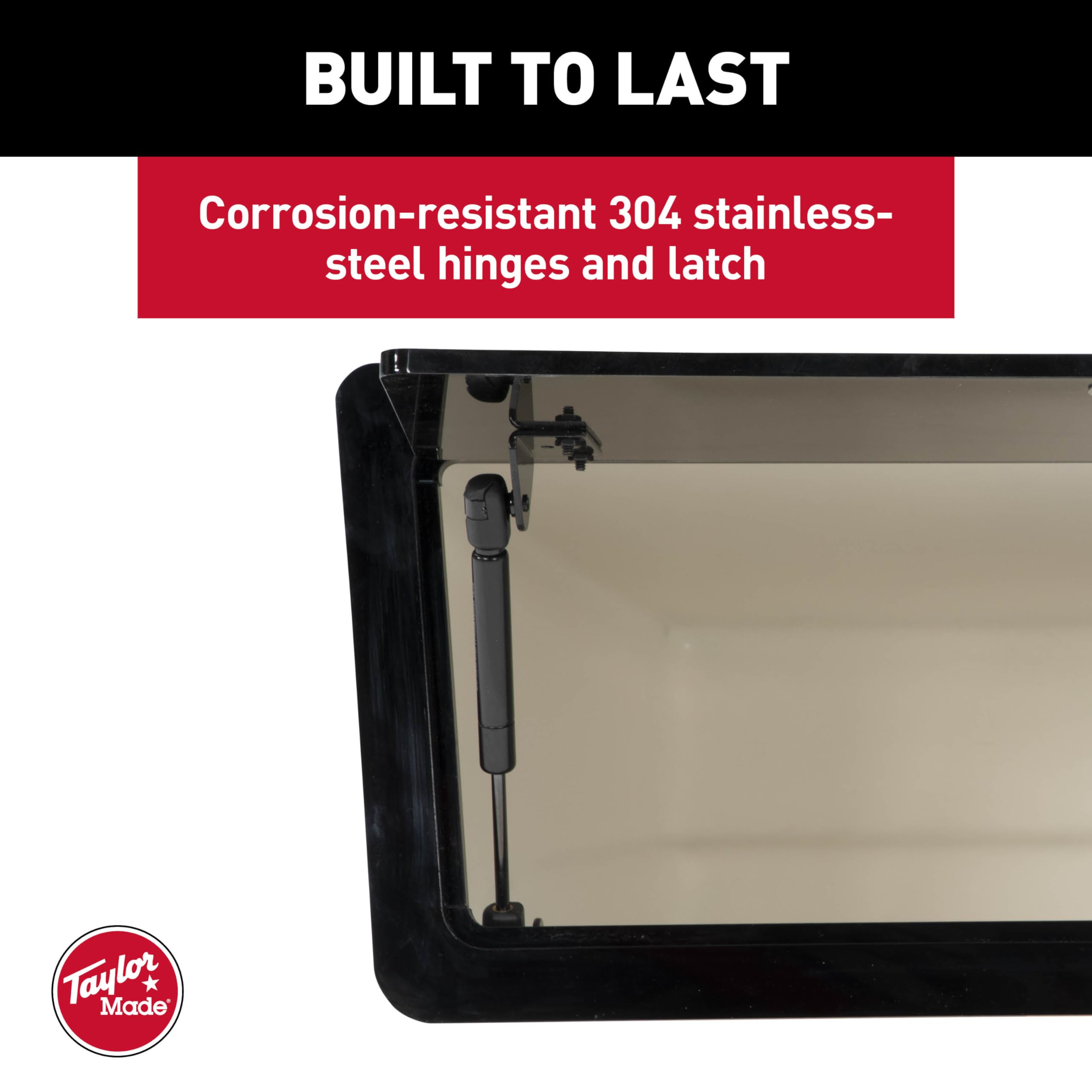 Taylor Made Electronics Box (27'' W X 26'' D X 10'' T) For T Top Boats, Watertight Plexiglass Door Panel, Stainless Steel Lock,