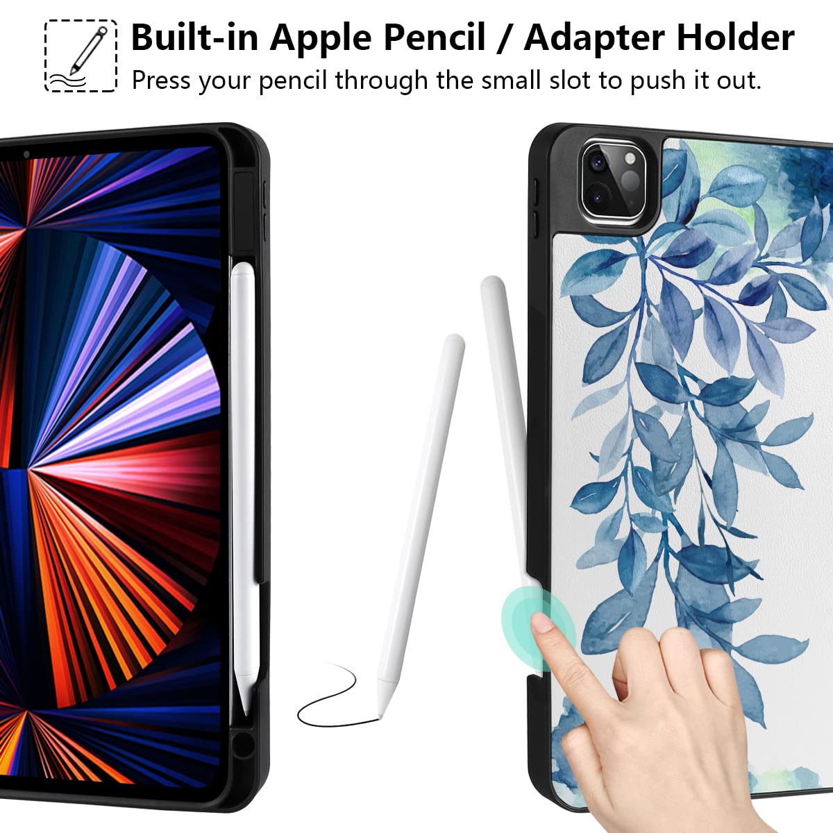 Dongke Case For Ipad Air 11 Inch M2 2024 & Ipad Air 5Th/4Th Gen 2022 2020 10.9 Inch With Pencil Holder, Ultra Thin Soft Tpu Back