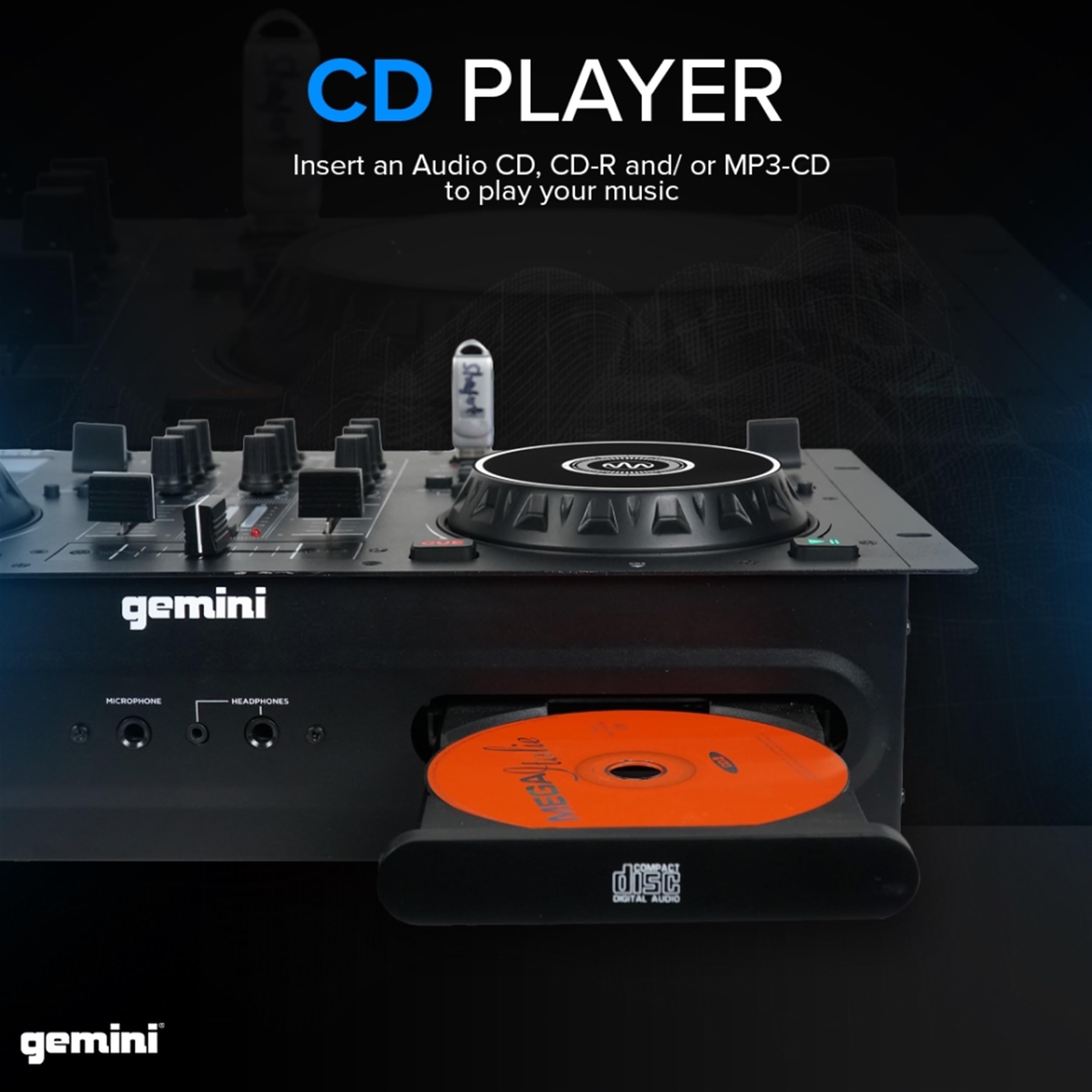 Gemini Sound Cdm 4000Bt: All In One Dj Standalone Dj Cd Player & Mixer Combo With Bluetooth   Dual Cd/Usb For Home & Event Use, User Friendly Controls With Jog Wheels And Pitch Control