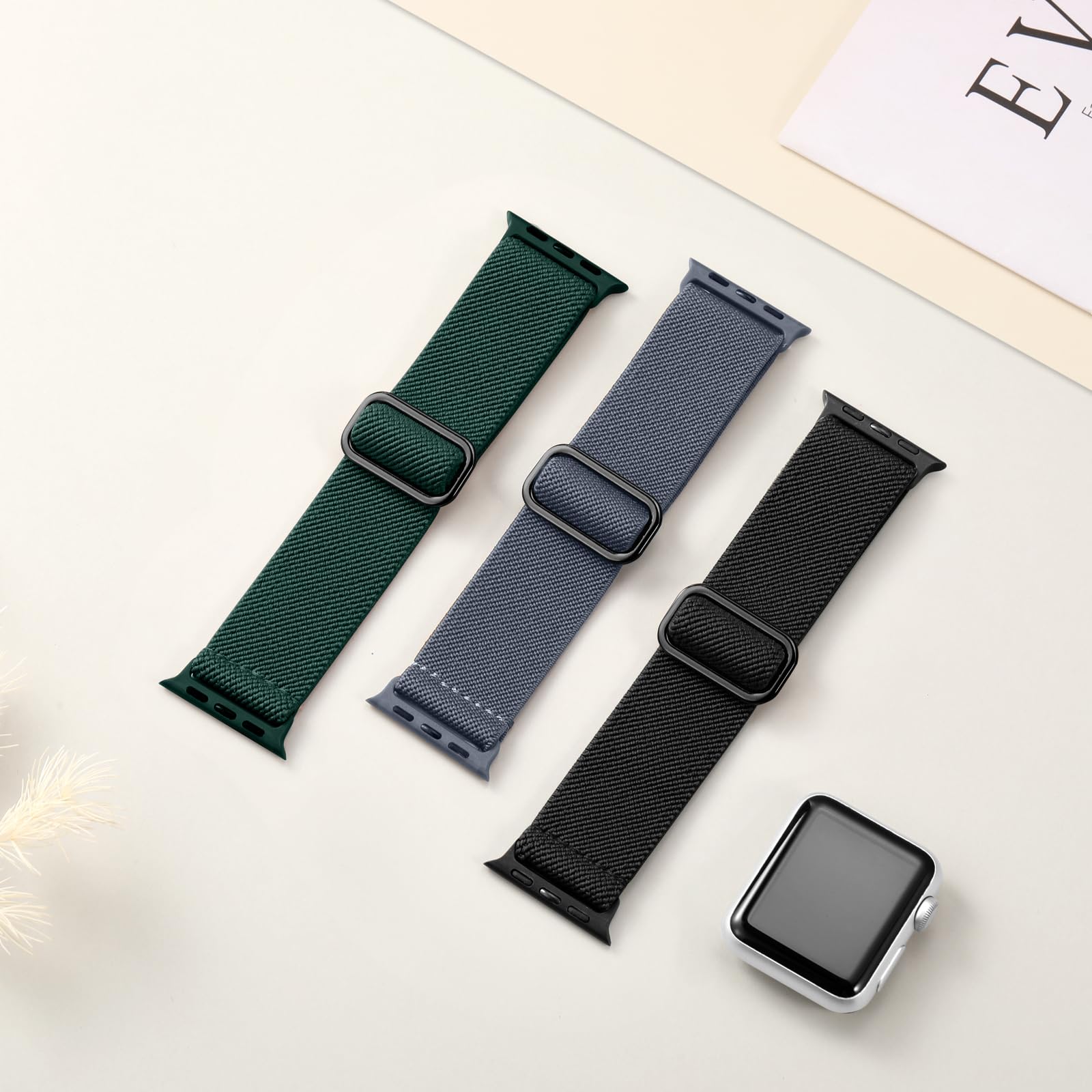 Daqin Compatible With Apple Watch Band 45Mm 44Mm 49Mm 42Mm 41Mm 40Mm 38Mm For Women Men, Stretchy Solo Loop Nylon Elastic Braide