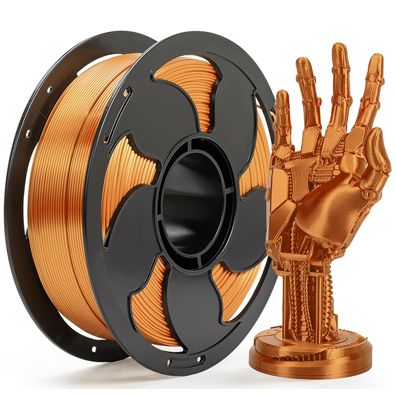 1.75mm PLA Filament Silk Copper Smooth Finish 3D Printer Filament, Easy 3D Printing Silk PLA Filament 1kg (2.2lbs) Spool Neatly 