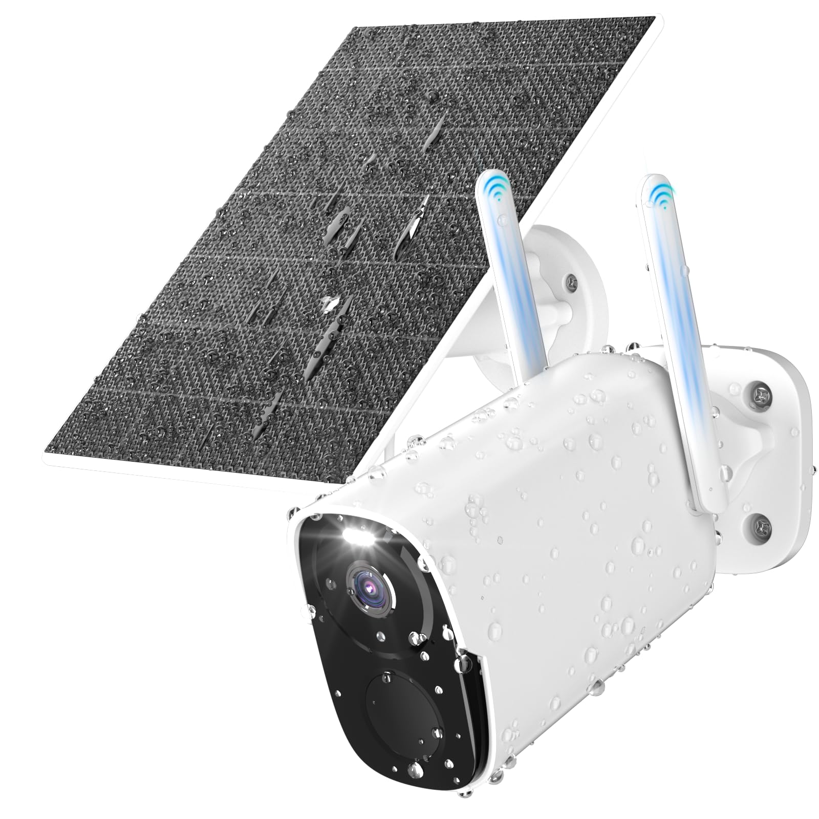 Solar Security Cameras Wireless Outdoor, 2K Battery Powered Camera For Home, Wifi Security Cameras With Color Night Vision, Ip66, 2 Way Audio, 120�Fov, Ai Motion Detection, Works/Alexa, Cloud/Sd