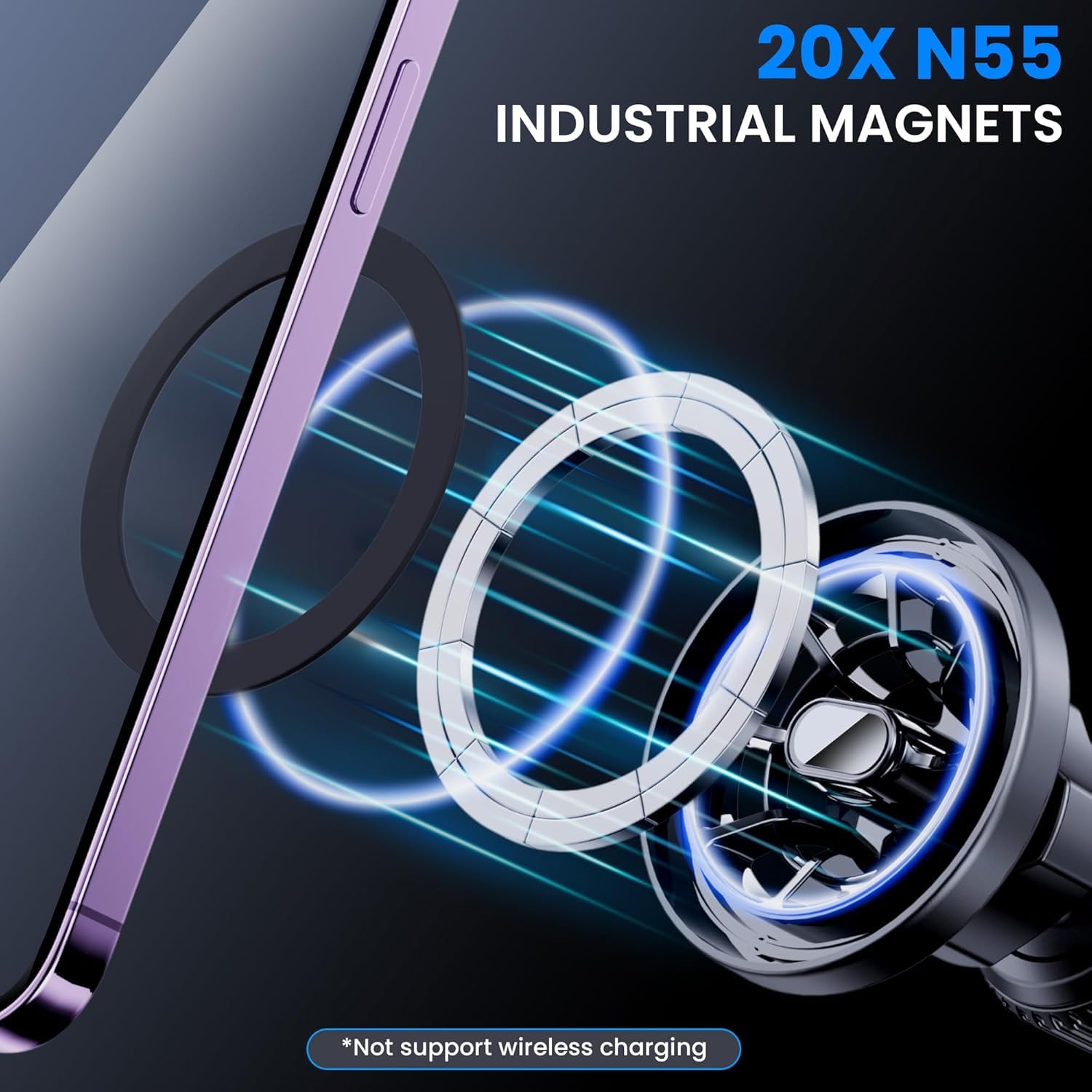 For Magsafe Car Mount, [Strong Magnets] 3 In 1 Universal Magnetic Phone Holder For Car Dashboard/Windshield/Vent Car Phone Holde