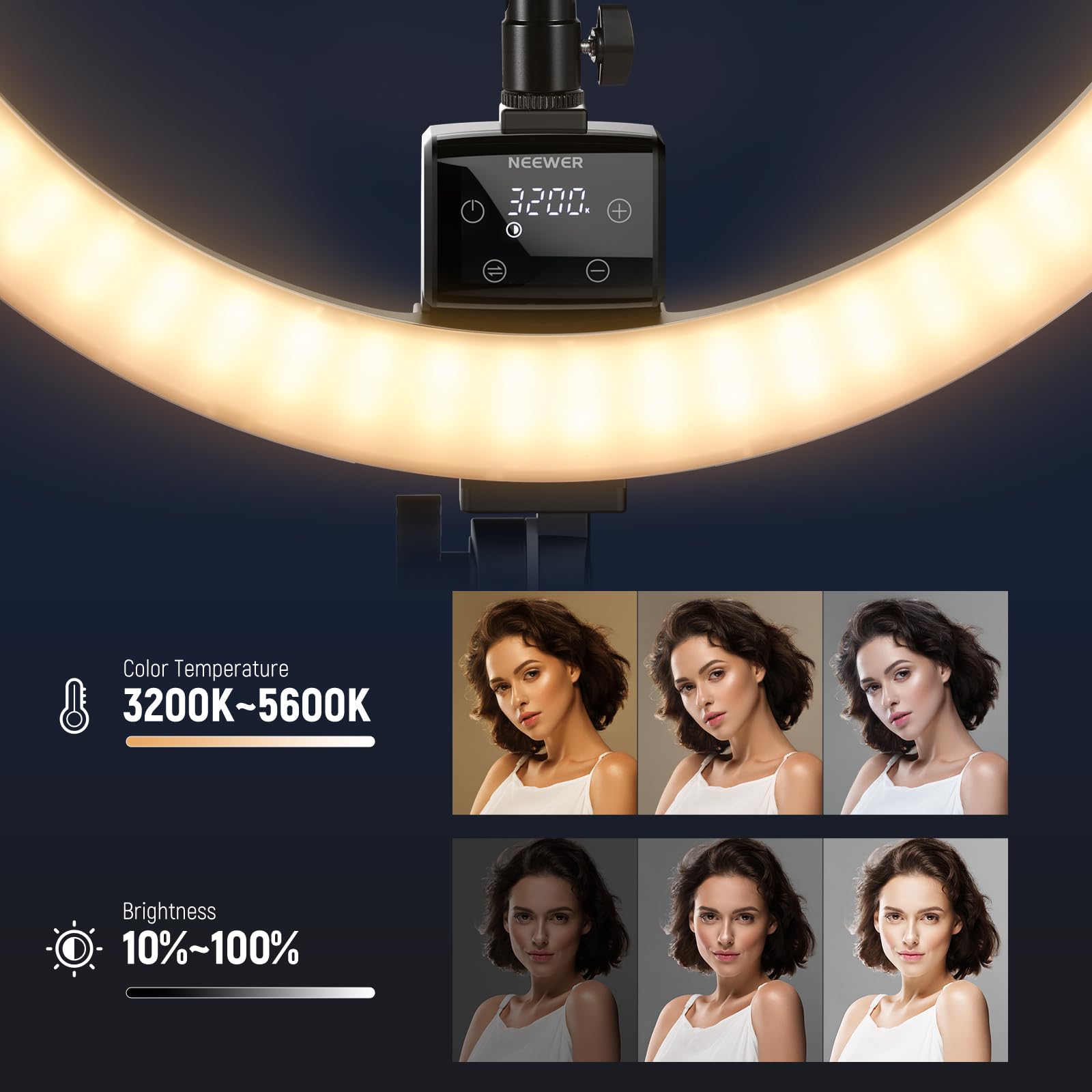 Neewer Advanced 18 Inch Led Ring Light Support Manual Touch Control With Lcd Screen, 2.4G Remote And Multiple Lights Control, 32