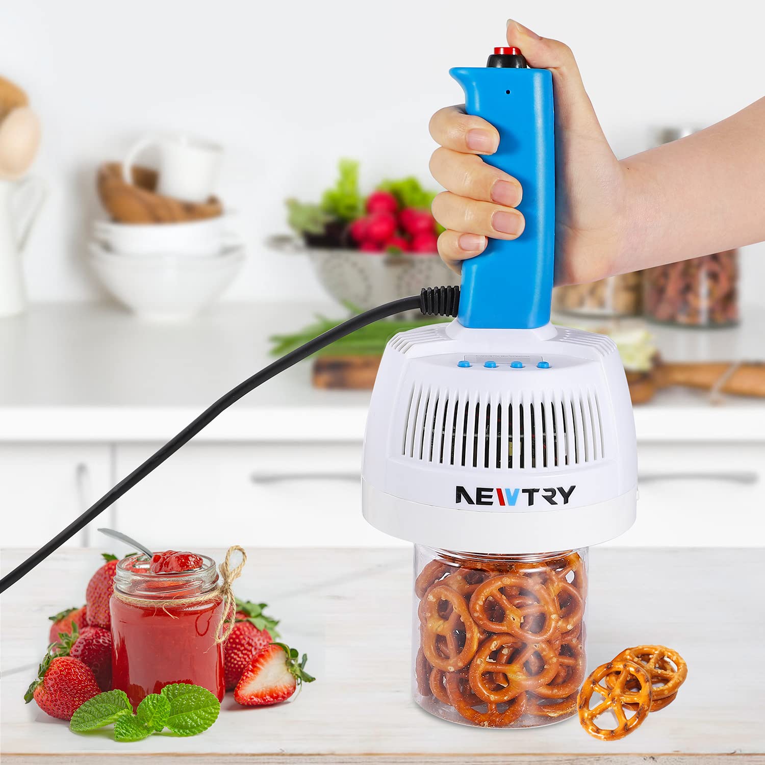 Newtry Induction Sealer Heat Handheld Sealing Machine Diameter 0.79�� 3.94�� Electromagnetic Manual Power & Time Adjustable For Plastic Glass Bottles Caps(110V Us Plug)