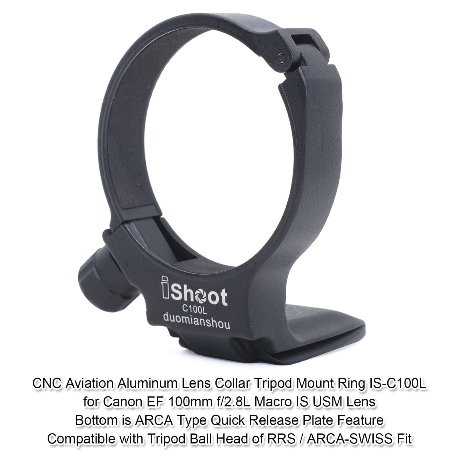 Ishoot Cnc Machined Diameter 68Mm Tripod Mount Ring Lens Collar For Canon Ef 100Mm F/2.8L Macro Is Usm Lens, Built In 55Mm Quick
