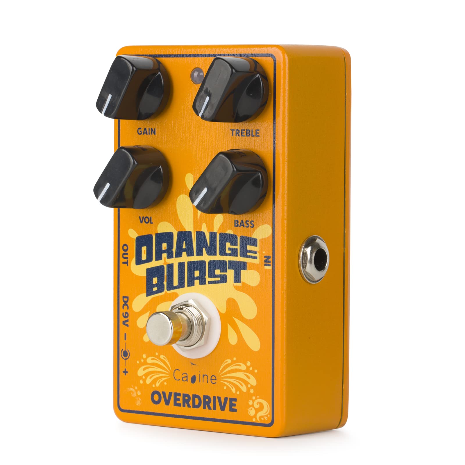 Caline Cp 516 Orange Burst Overdrive Guitar Effect Pedal True Bypass Design White Knobs
