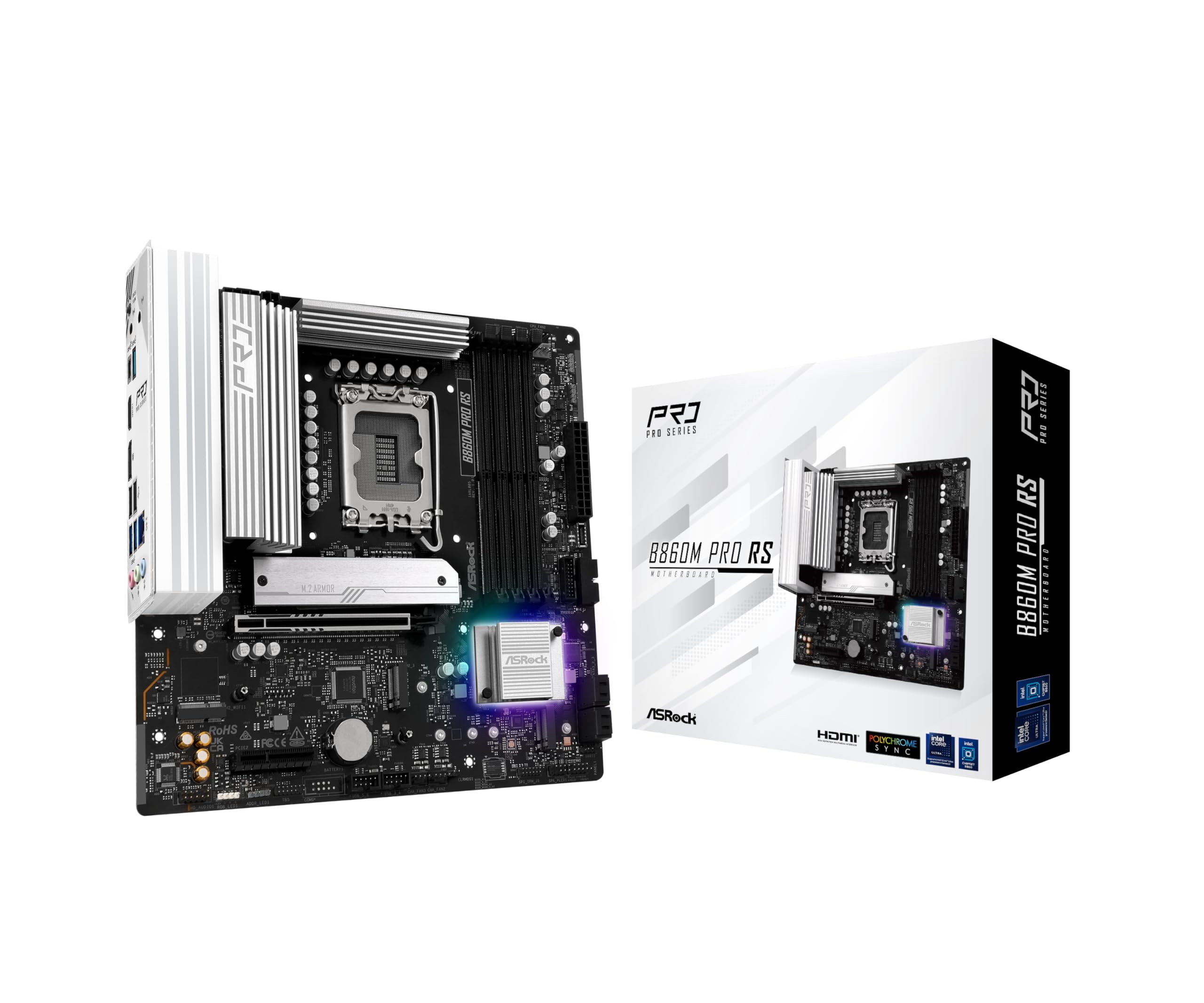 ASRock MB B860M Pro RS B860 LGA1851 Max256GB DDR5 Micro ATX Retail
