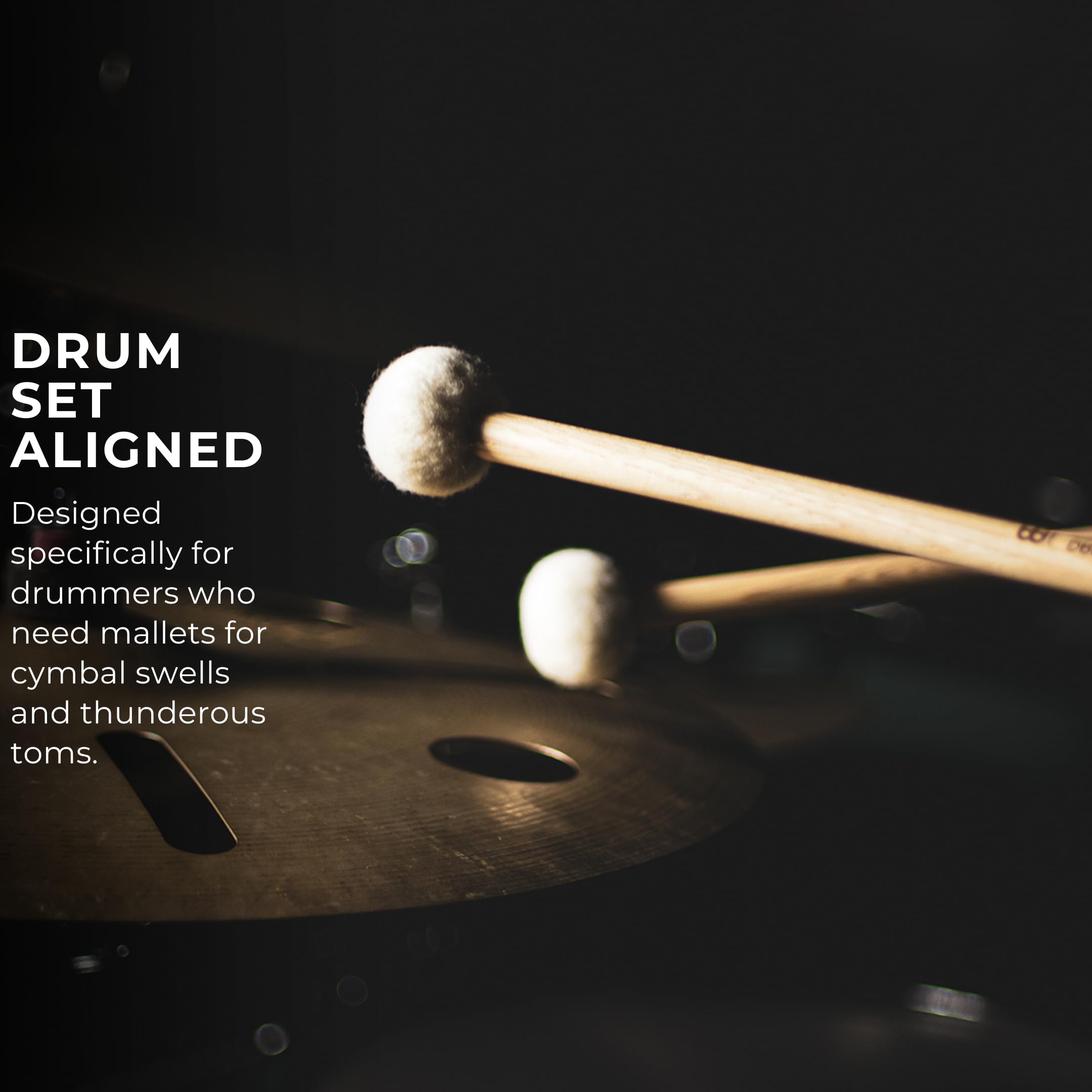 Meinl Stick & Brush Drum Set Mallets With Super Soft Felt Head & 5A American Hickory Handle Made In Germany (Sb400)