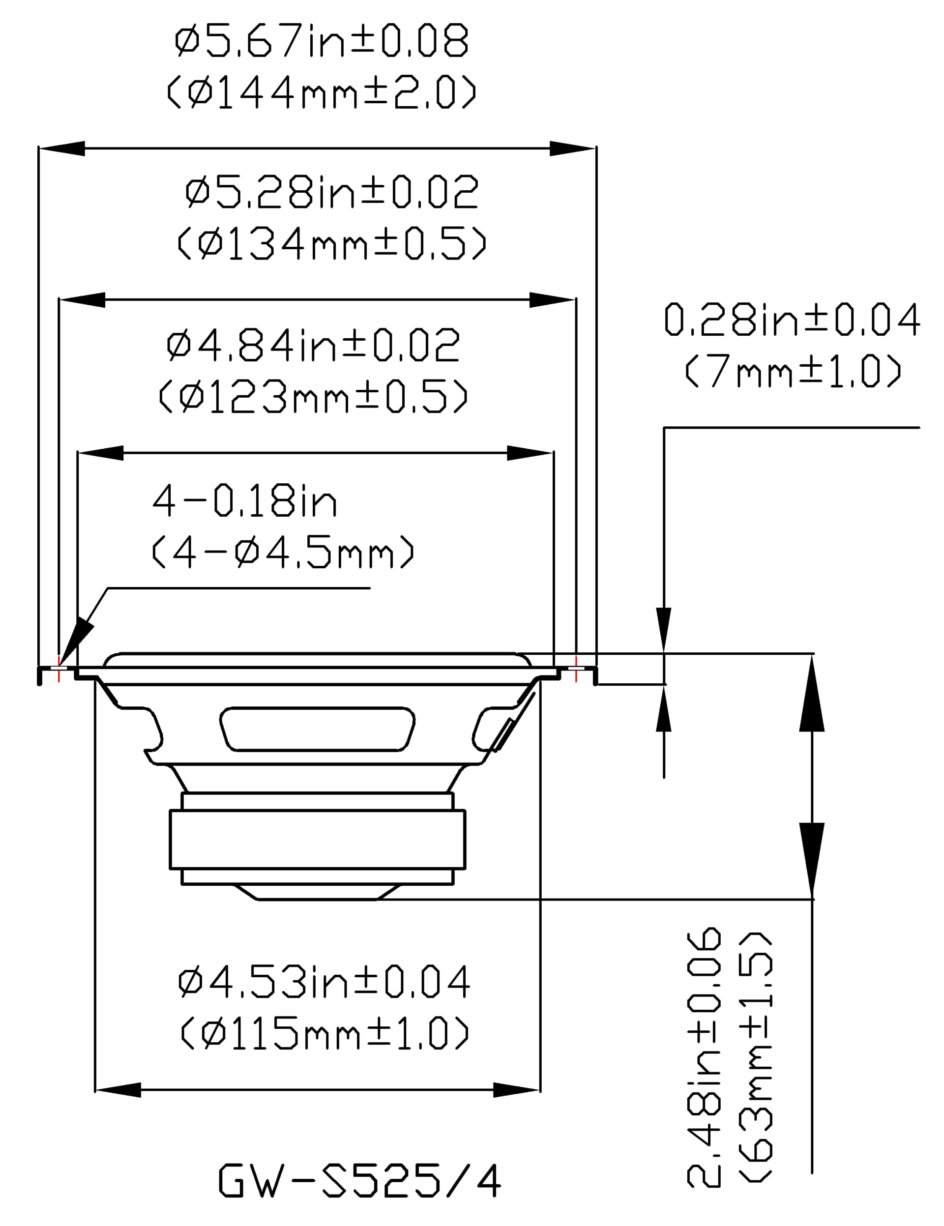 Goldwood Sound, Inc. Stage Subwoofer, Poly Cone 5.25'' Woofers 130 Watts Each 4Ohm Replacement 2 Speaker Set (Gw S525/4 2)