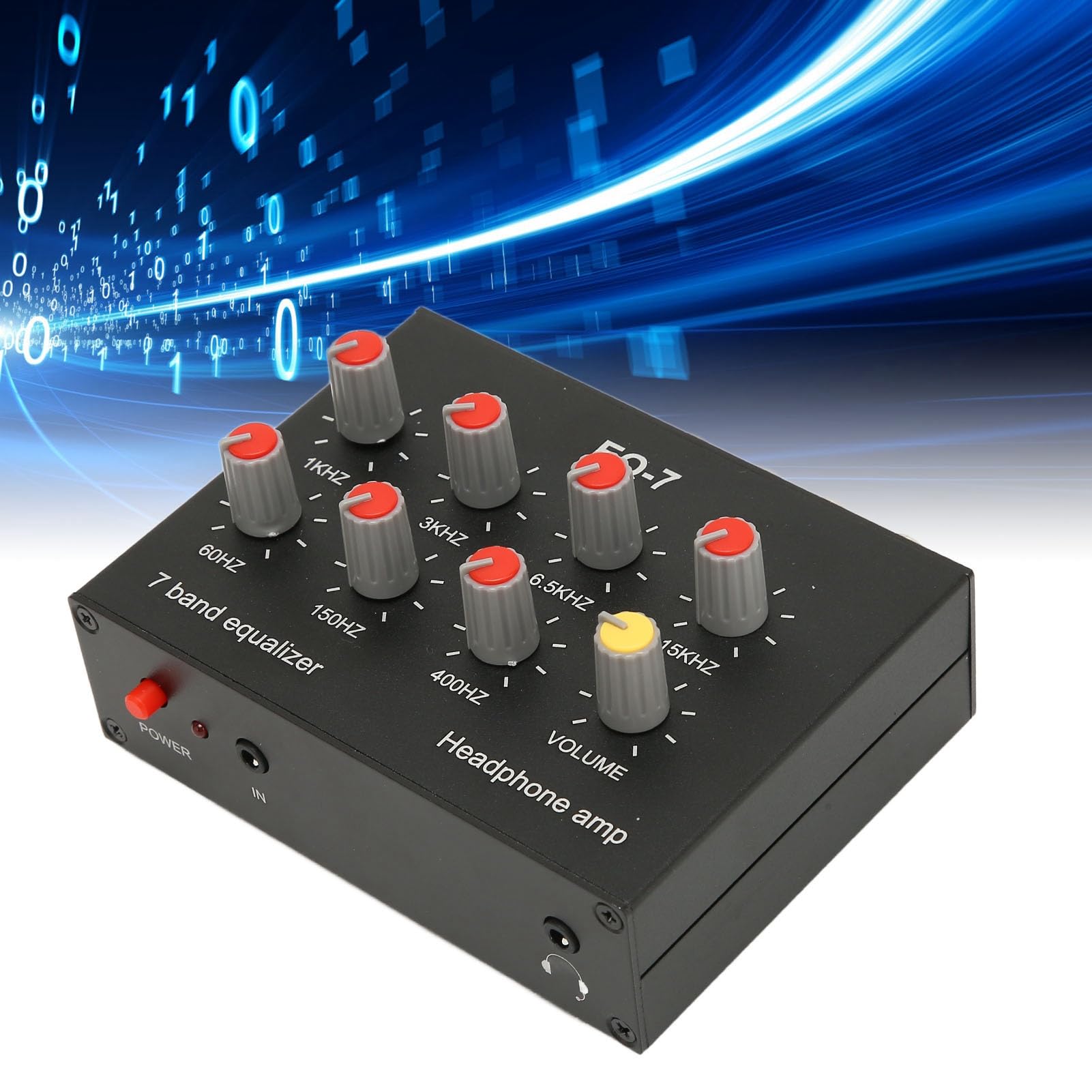 7 Band Car Audio Equalizer, 7 Band Sound Equalizer, 3.5Mm Interface, High Bass Adjustment Dual Channel Sound, Input Output