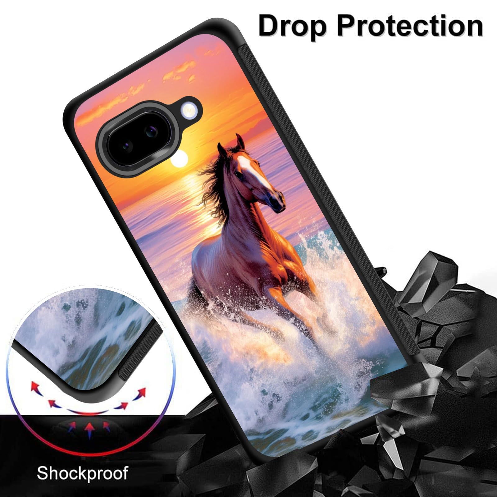 Zqlplzr For Pixel 9A Case,Tire Anti-Skid Edges Cute Design Shockproof Bumper Full Protection Back Cover For Google Pixel 9A 6.3'