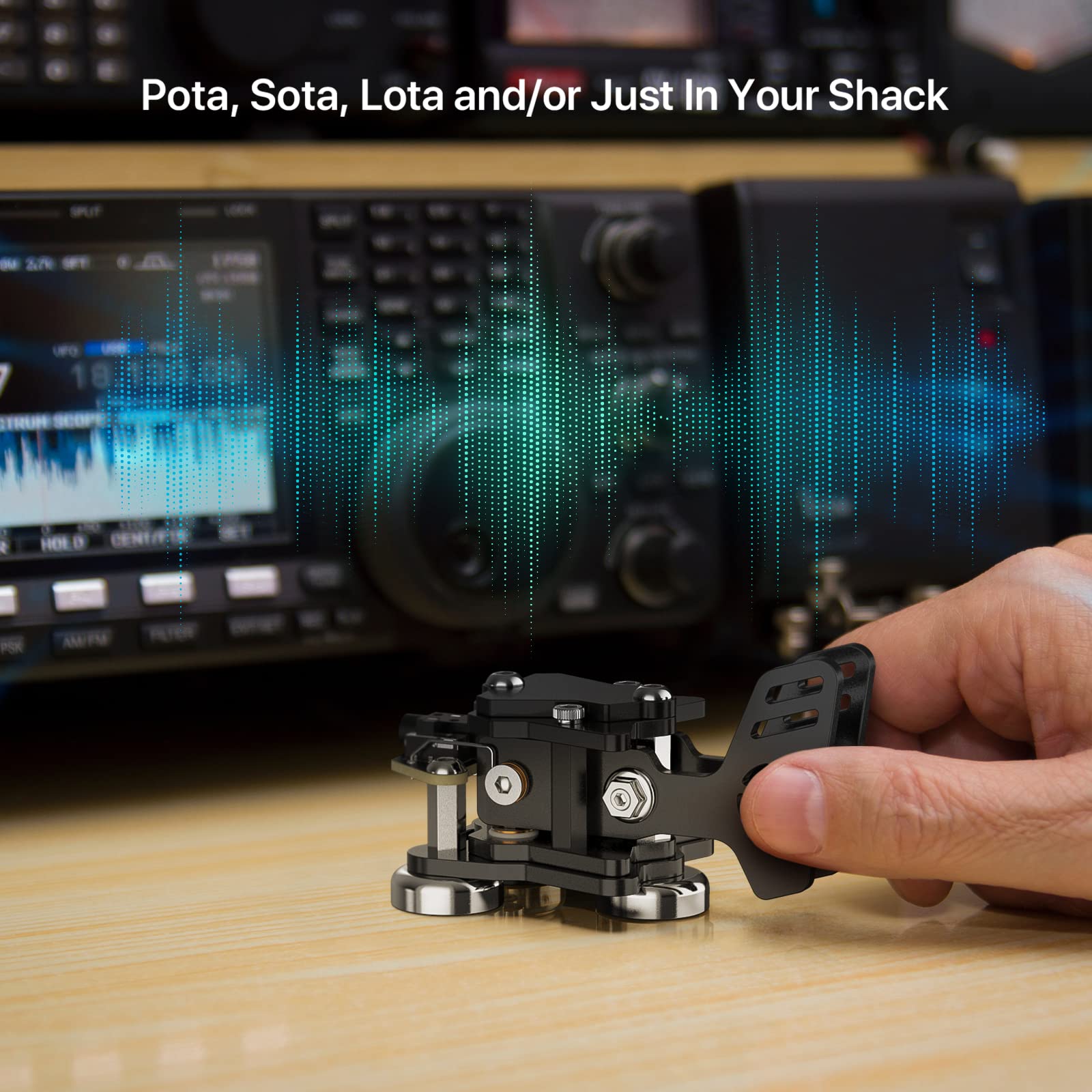 Mini Key Morse Radio Ham Send Telegram Double Paddle Morse Code Key With Stainless Steel Body Three Neodymium Magnets Base Black