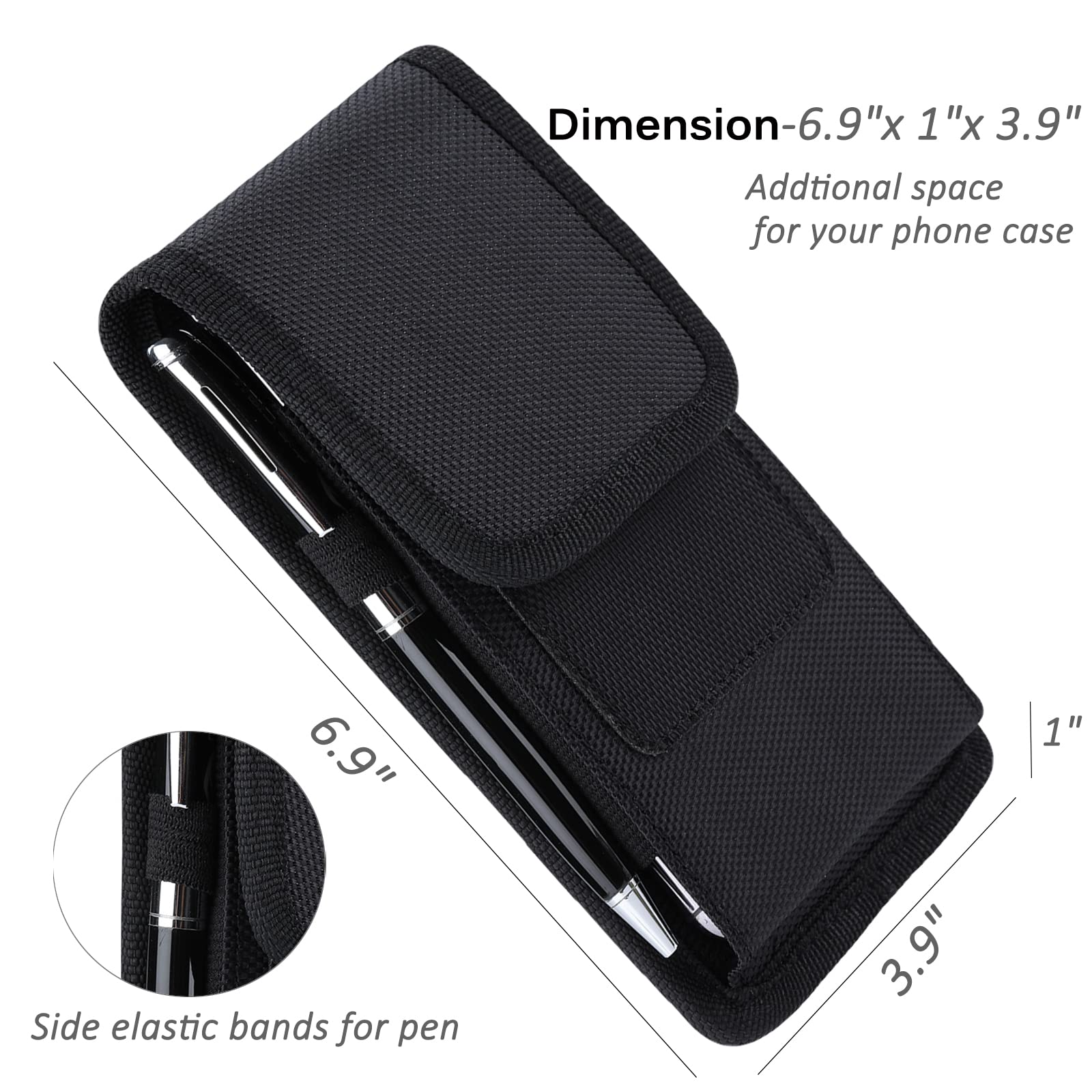 Miimall Compatible For Samsung Z Fold 7 6 5 4 3 2 Holster Phone Pouch, Wear-Resist Nylon Belt Clip Case Waist Holster Pouch For