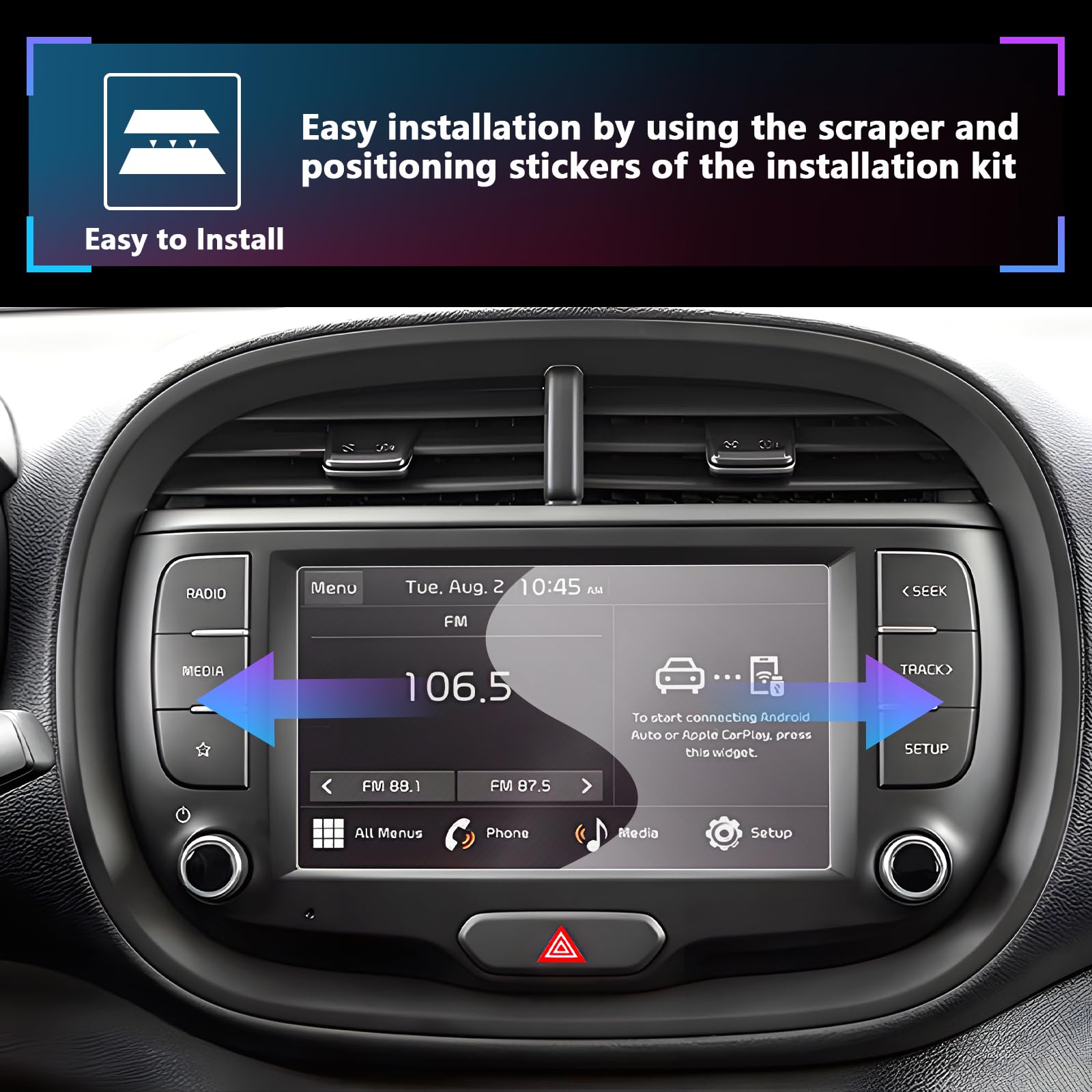 Sxcy For 2025 Kia Soul Accessories For 2022 2025 Kia Soul Touch Radio Display Screen Protector [Lx 8 Inch 2Pcs Nano]