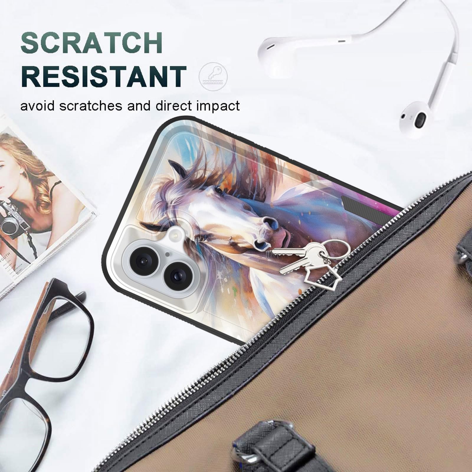 Cicplkse For Iphone 16 Plus Case,Dual Layer Heavy Duty Hybrid Shockproof Hard Pc Soft Silicone Tpu Bumper Protective Cover Case