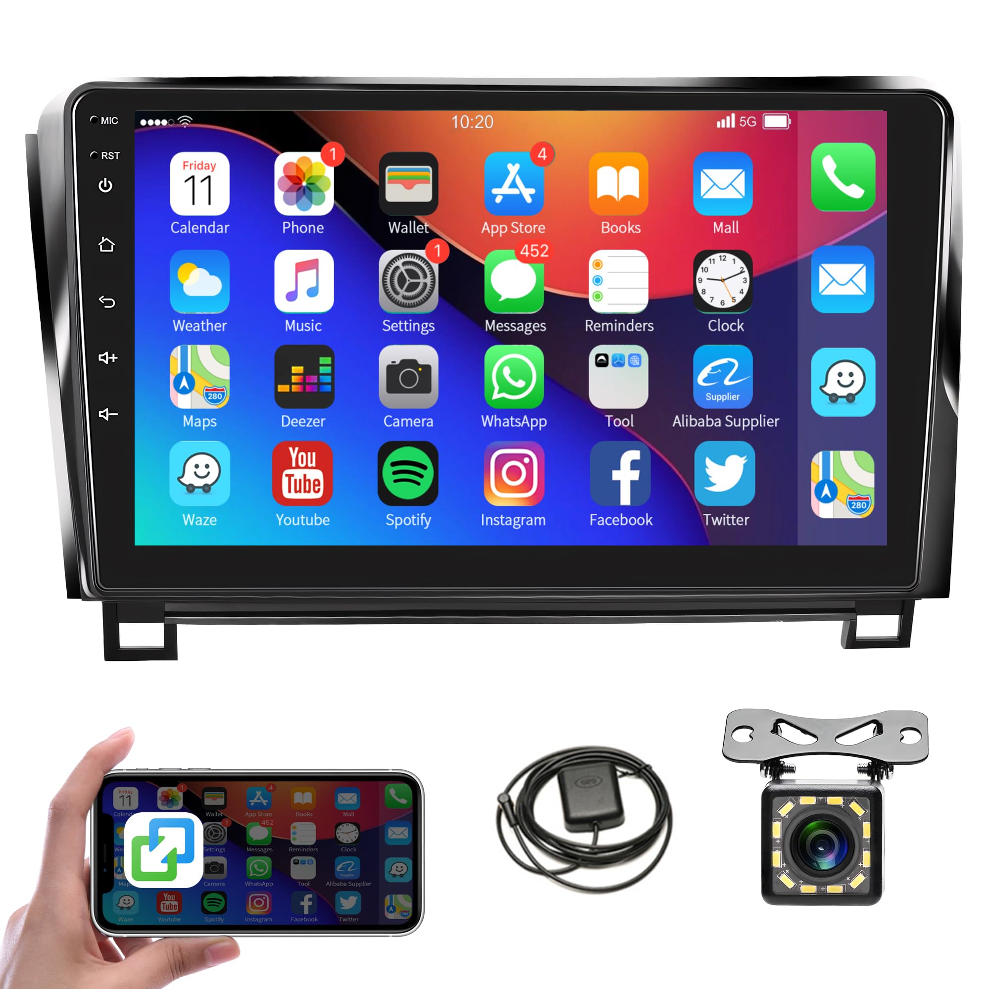 Android Car Radio For Toyota Tundra 2007 2013 Toyota Sequoia 2008 2018, Rimoody 10.1 Inch For Toyota Sequoia Tundra Car Stereo T