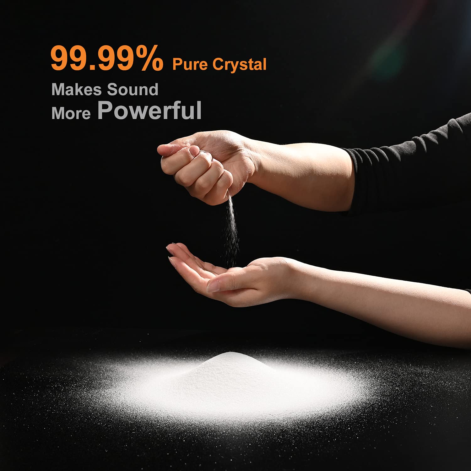 Couple Of 2 Pcs Yin And Yang Crystal Singing Bowl Set 8 Inch Black And 10 Inch White Mutual Attraction Bowls