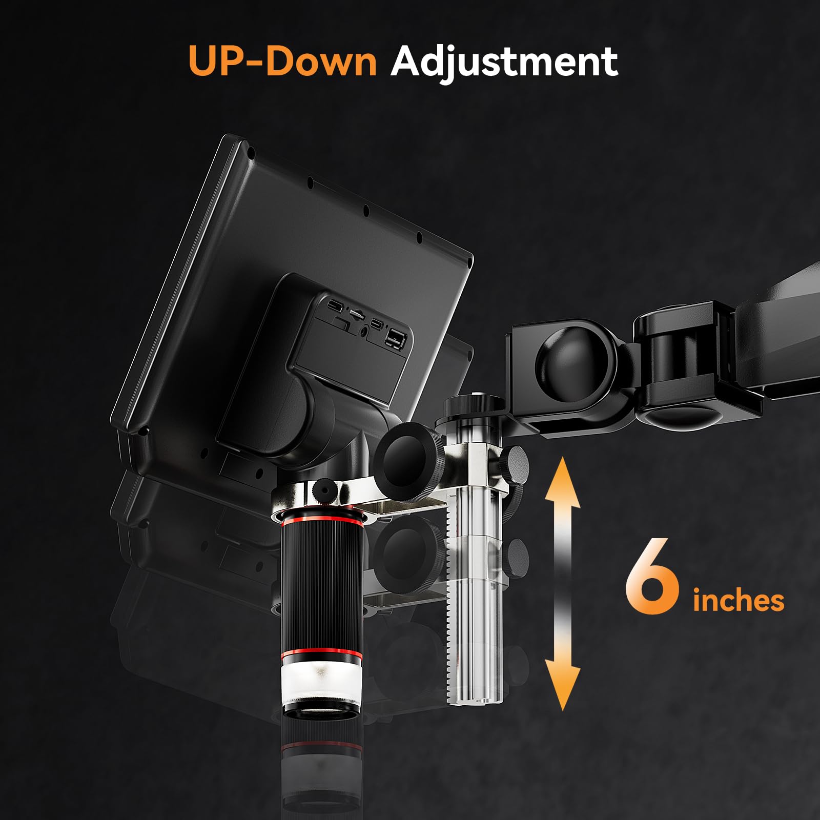 Elikliv Am03 Microscope Flex Arm Stand,Flexible Microscope Boom Stand, Heavy Duty Mic Desk Mount Stand With Cable Management, Bo