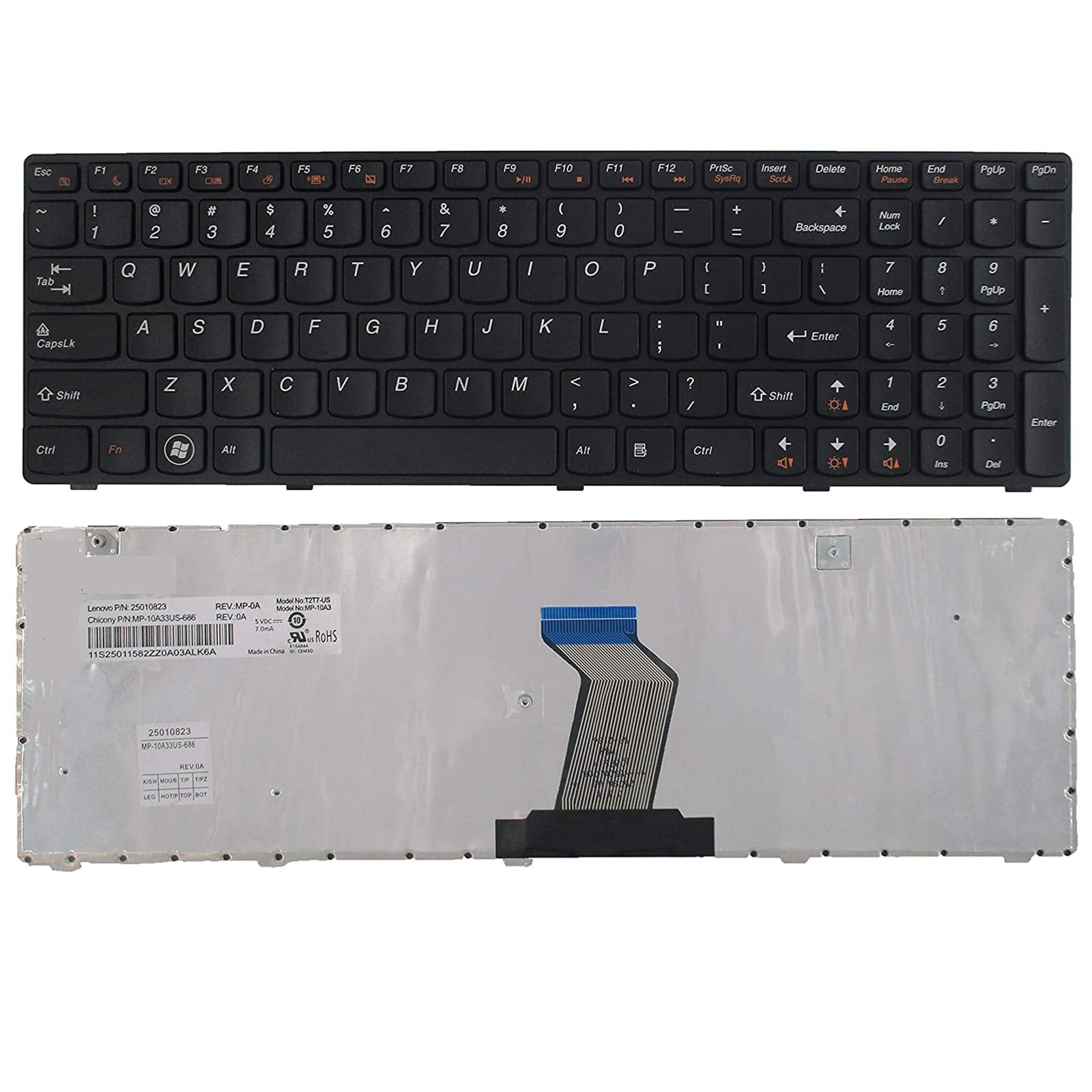 Sunmall New Keyboard Replacement With Frame Compatible With Ibm Lenovoideapad B570 Z565 Z560 570 Z575 Z560A Z560G G570 G575 G780