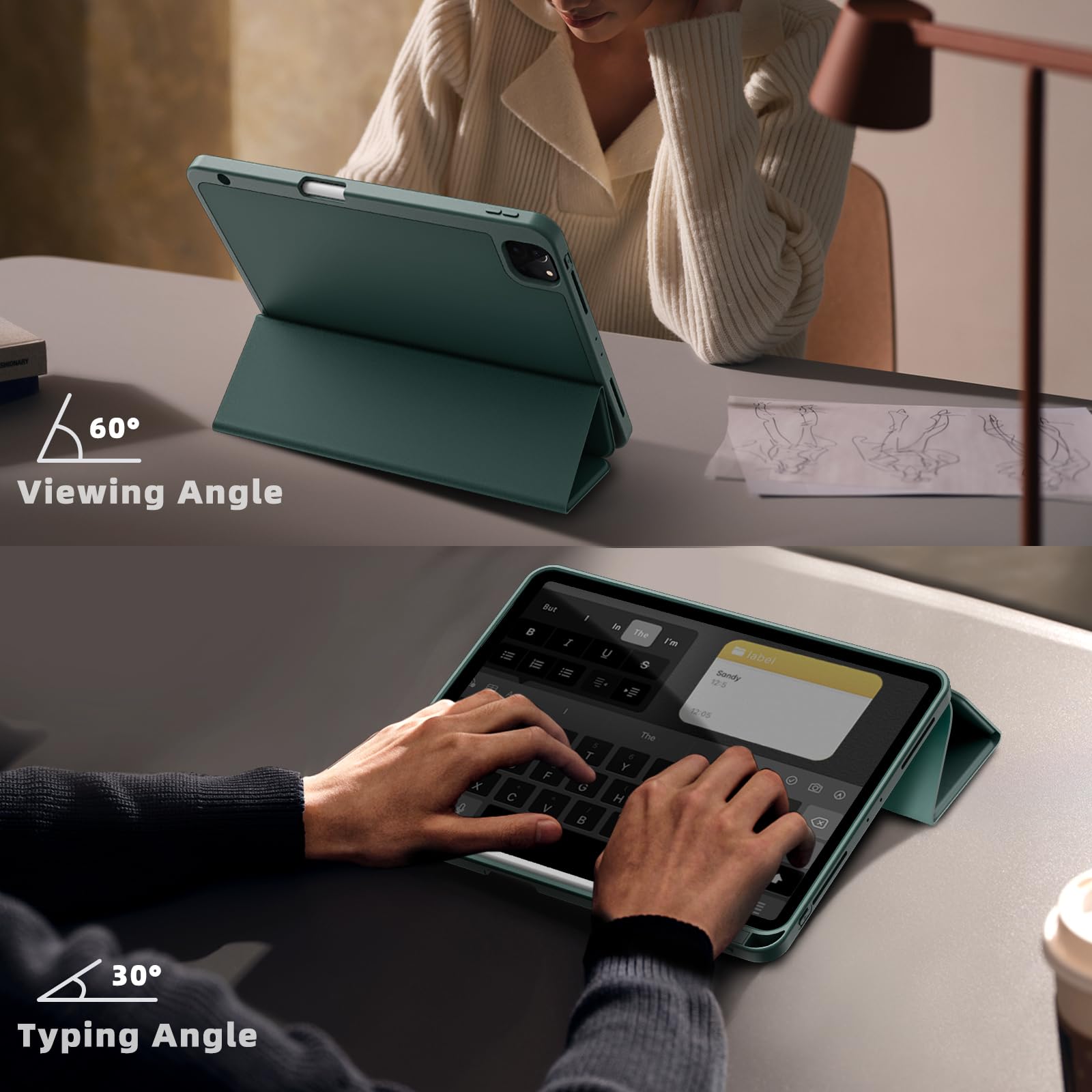 Yuloigan Designed For Ipad Pro 11 Inch Case 4Th Generation With Pencil Holder, Protective Cover Also Fit For Ipad 11 Pro Case 3R