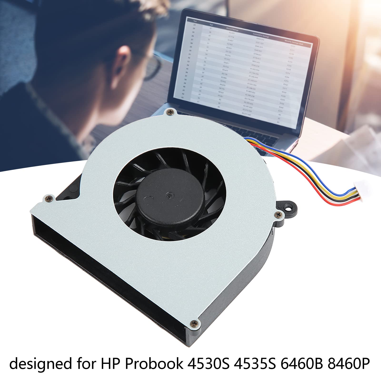 Laptop Cpu Cooling Fan, Dc 5V 0.5A Replacement Cpu Cooling Fan For Hp Probook 4530S 4535S 6460B 8460P Laptops Notebooks