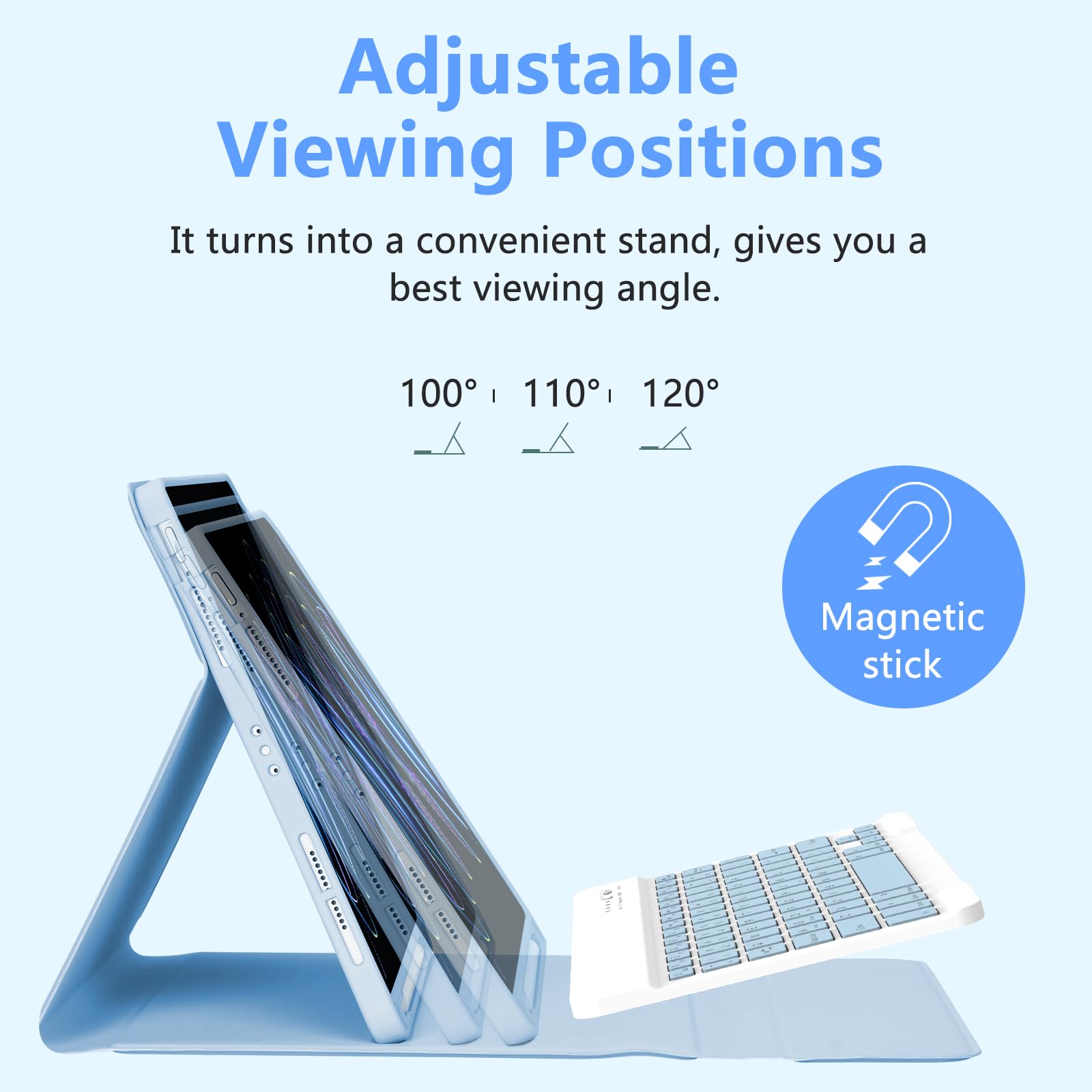 Mmk Ipad Pro 11 Inch 4Th 3Rd Gen Case With Keyboard, Ipad Air 5Th 4Th 10.9 Inch & Ipad Air 11 Inch (M2) 2024 Keyboard Case, Deta