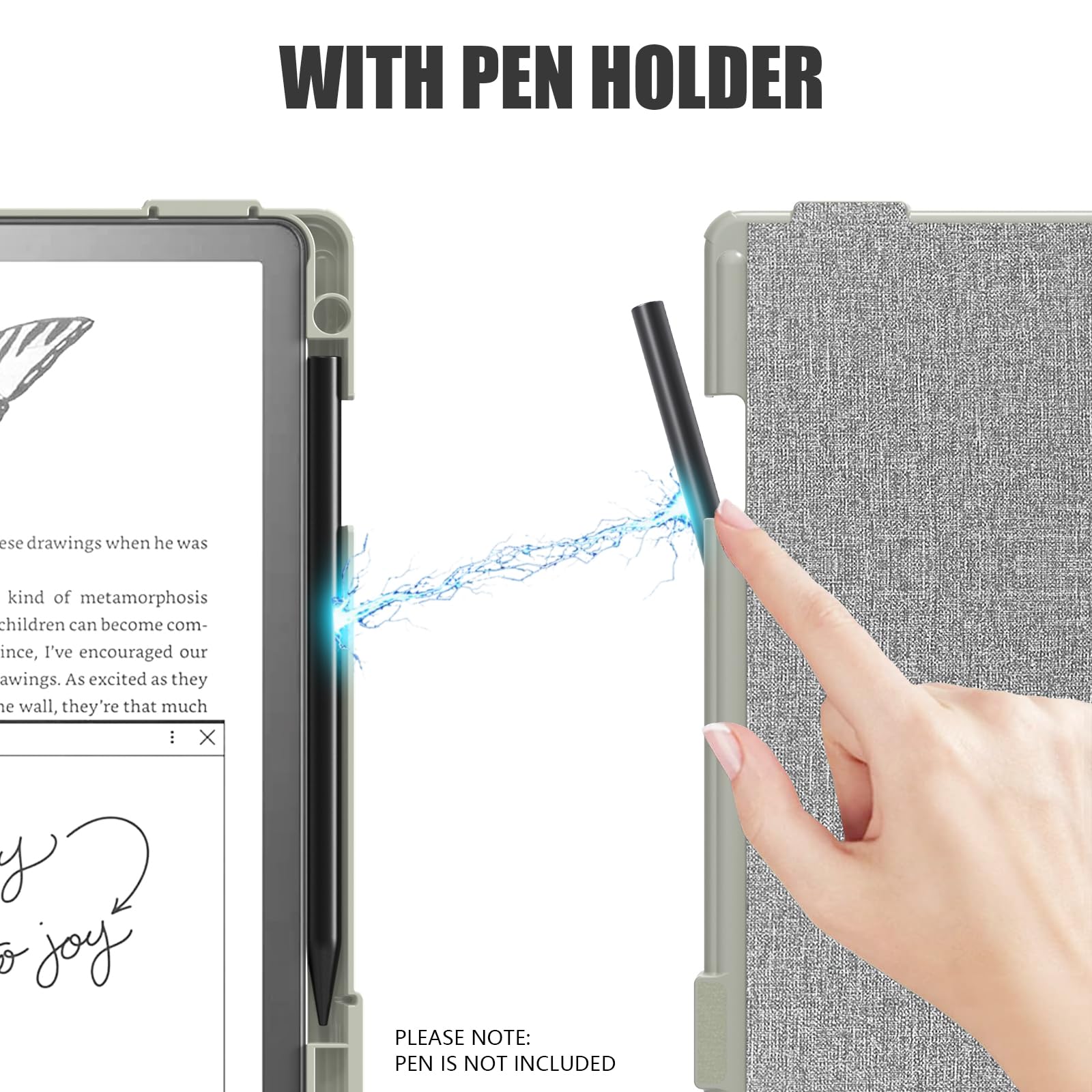 E Net Case Case For Kindle Scribe   Lightweight And Hard Back Shell Protective Book Folio Cover With Auto Sleep Wake Feature For