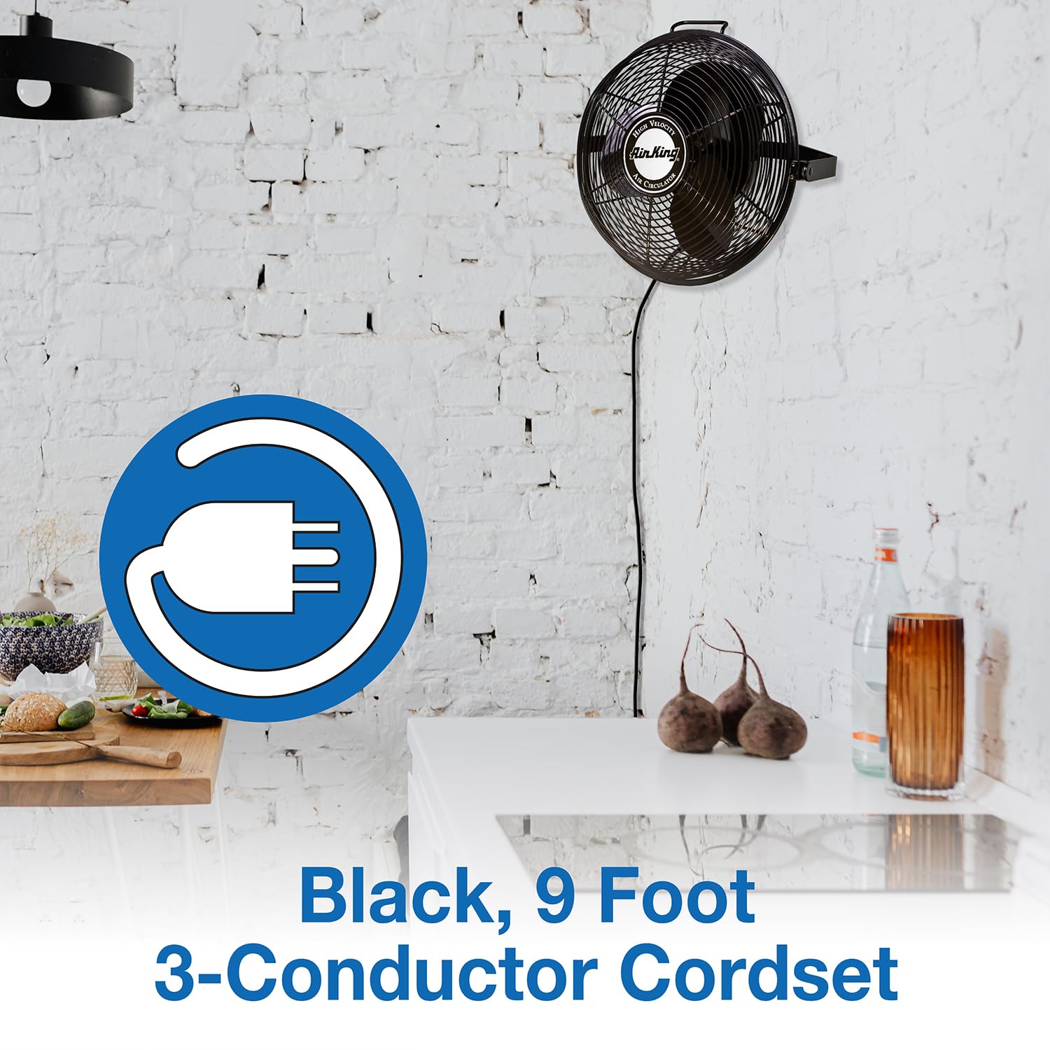 Air King 9314 14 Inch Industrial Grade High Velocity Multi Mount Fan,Black