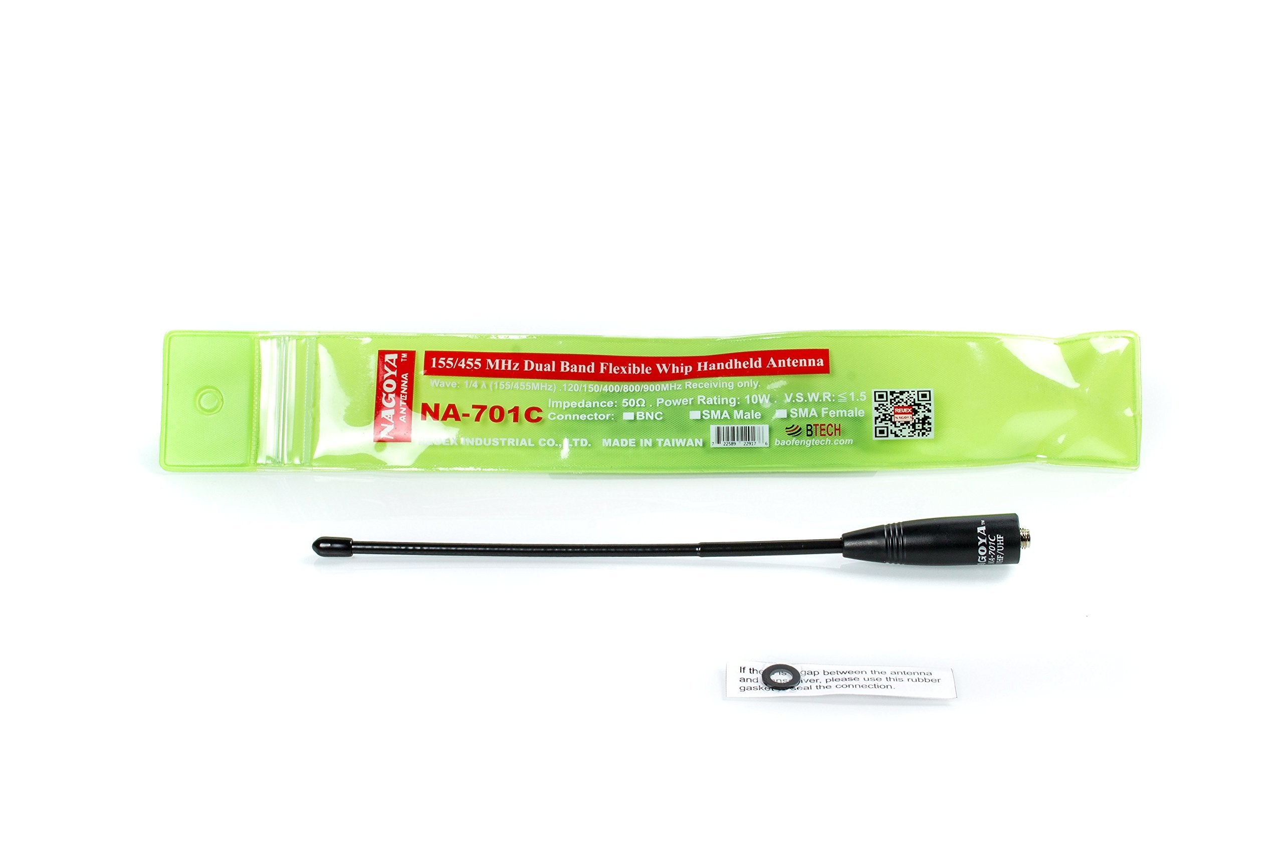 Authentic Genuine Nagoya Na 701C (Commercial Frequency Tuned) 8 Inch Whip Vhf/Uhf (155/455Mhz) Antenna Sma Female For Btech And