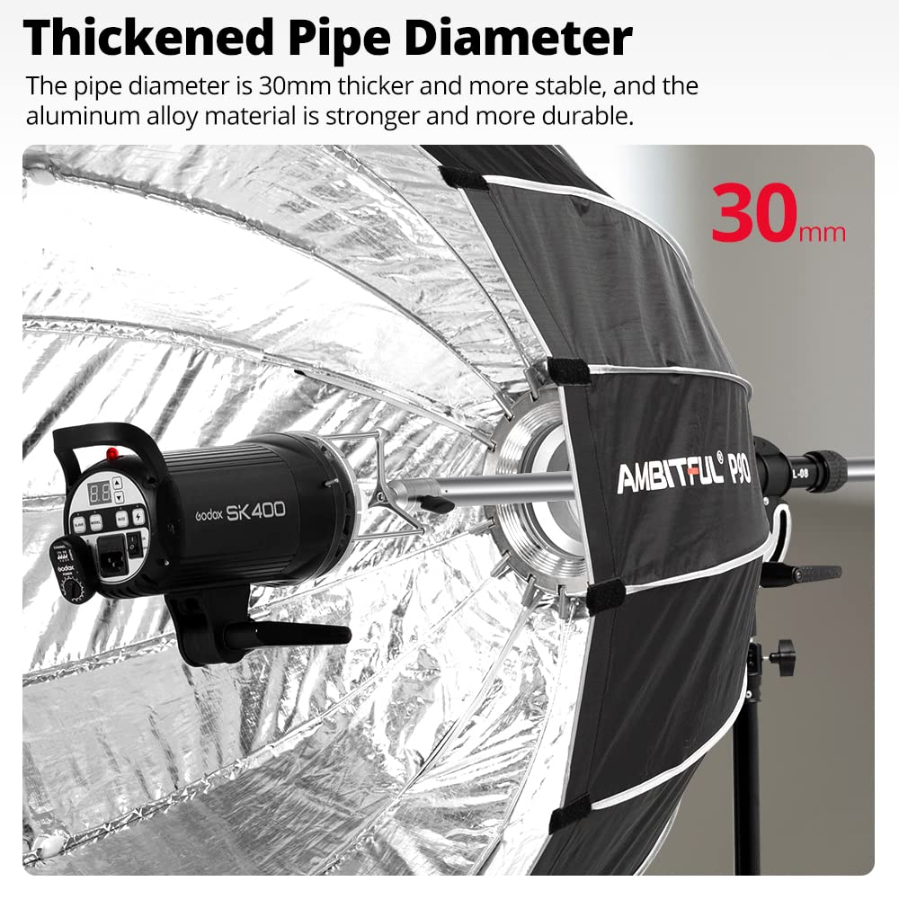 Ambitful Al 08 Bowens Softbox Reflector Extendable Bracket Mount Adapter For Bowens Elinchrom Profoto Speedlite Stduio Flash