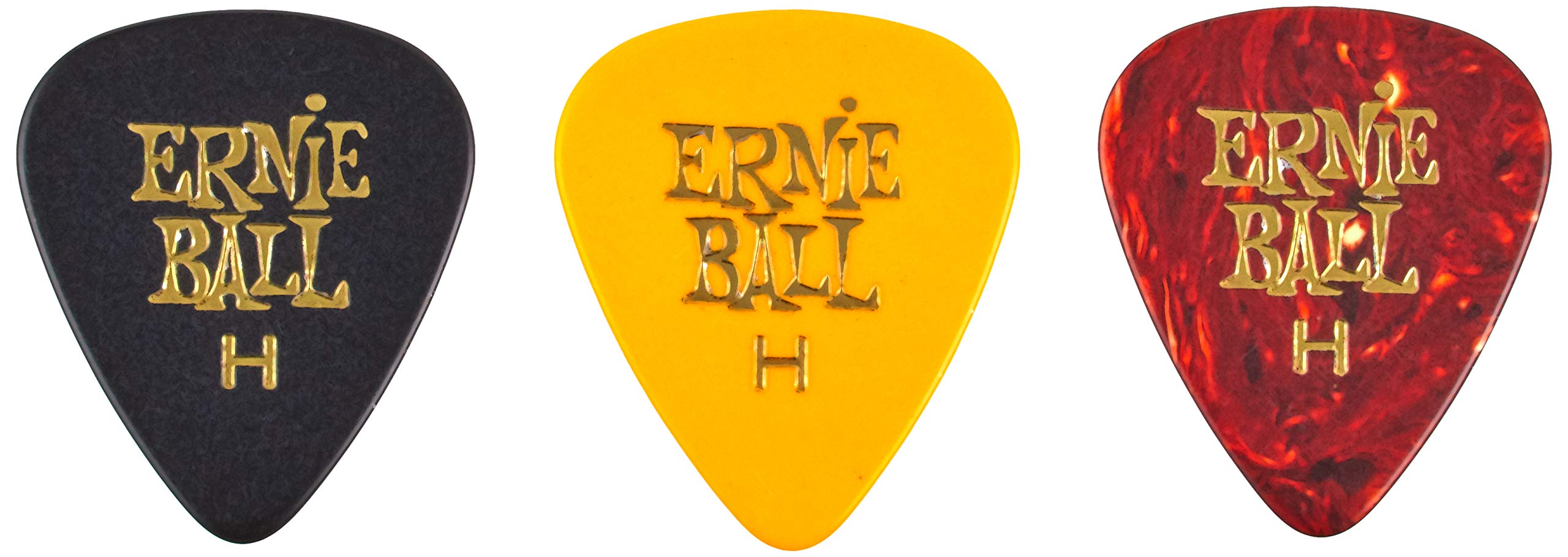 Ernie Ball Guitar Picks, Heavy, Assorted Colors, 12 Pack (P09180)