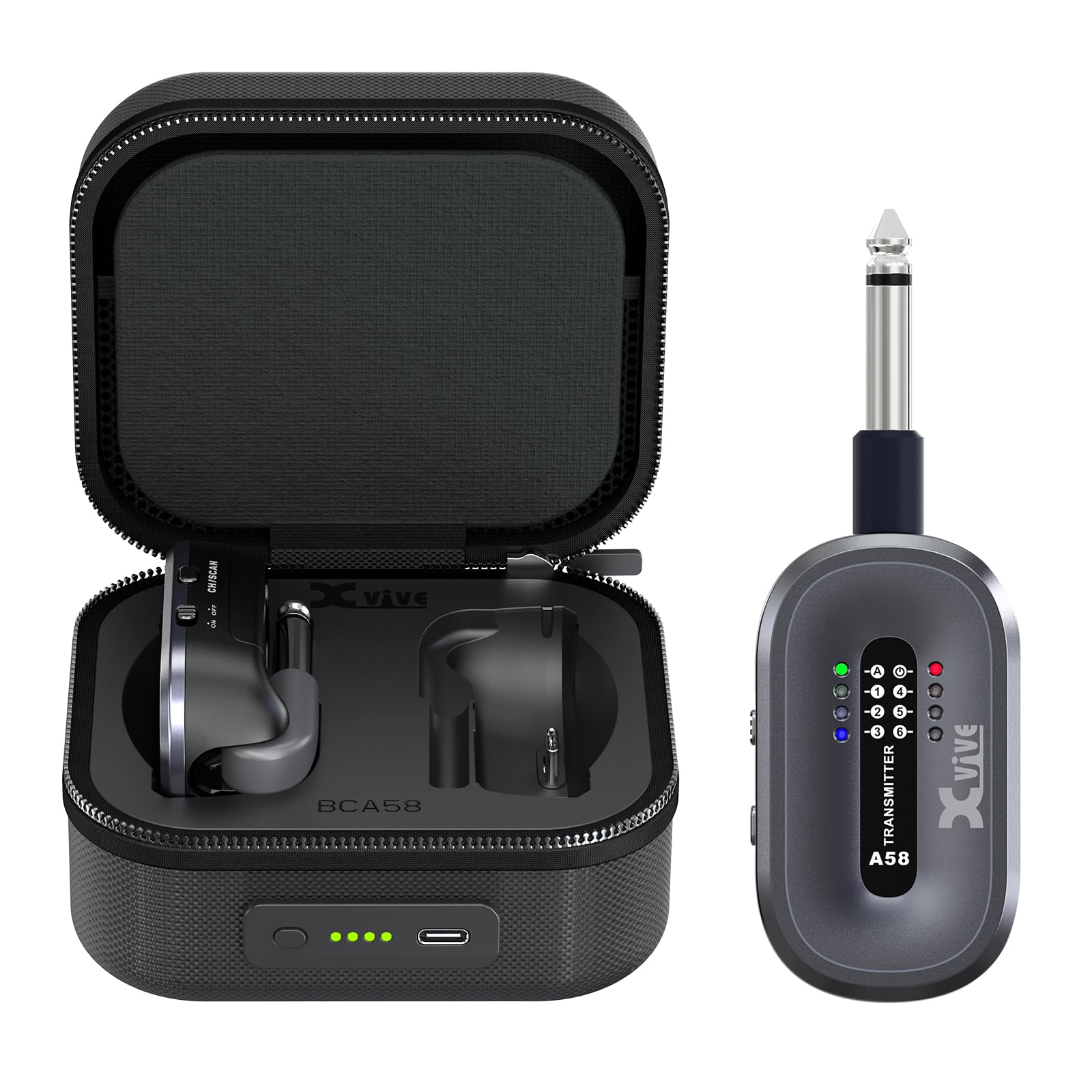 Xvive AC58 Wireless Guitar System 5.8GHz Guitar Transmitter and Receiver with Charging Case