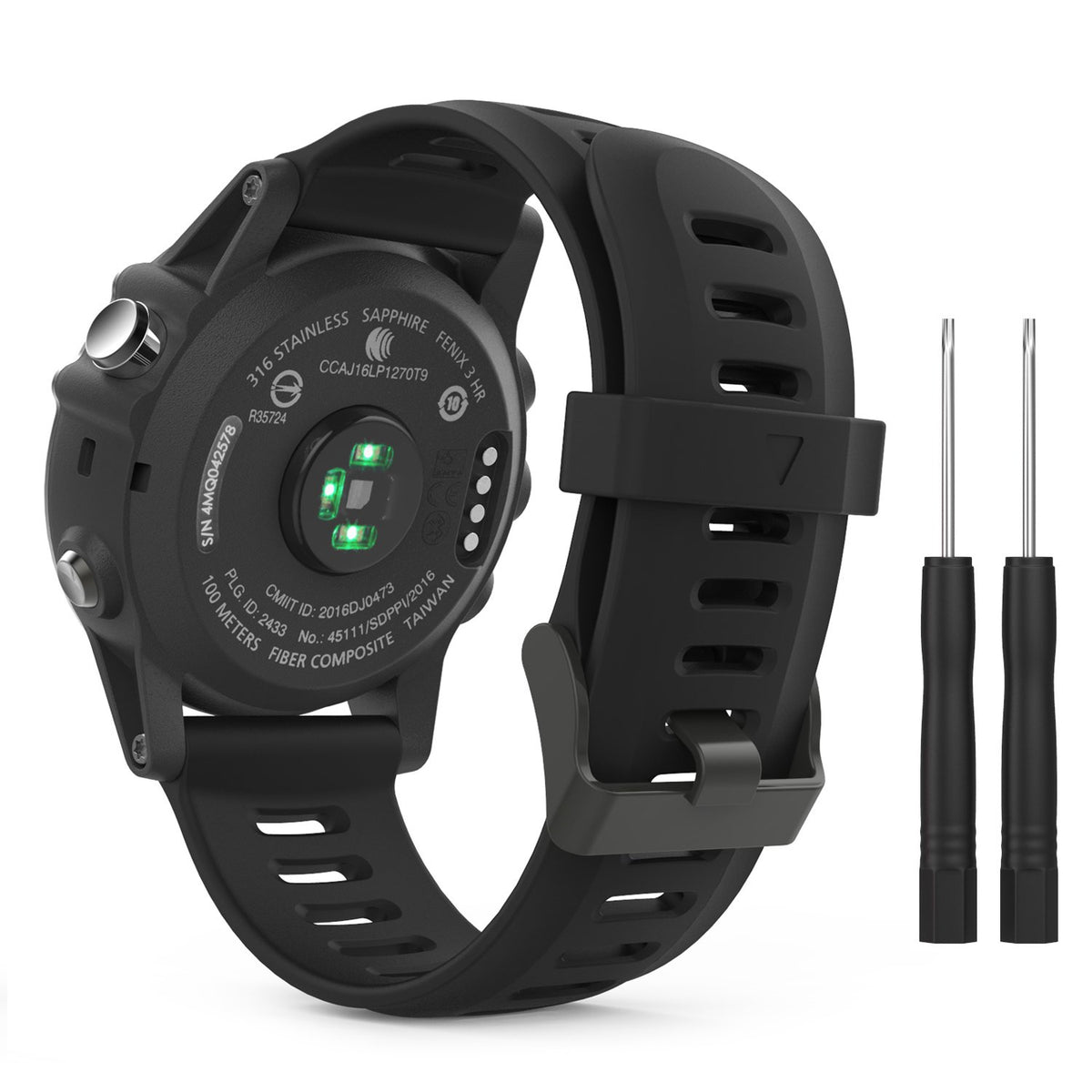Moko Band Compatible With Garmin Fenix 3/Fenix 5X, Soft Silicone Replacement Watch Band Fit Garmin Fenix 3/Fenix 3 Hr/Fenix 5X/5