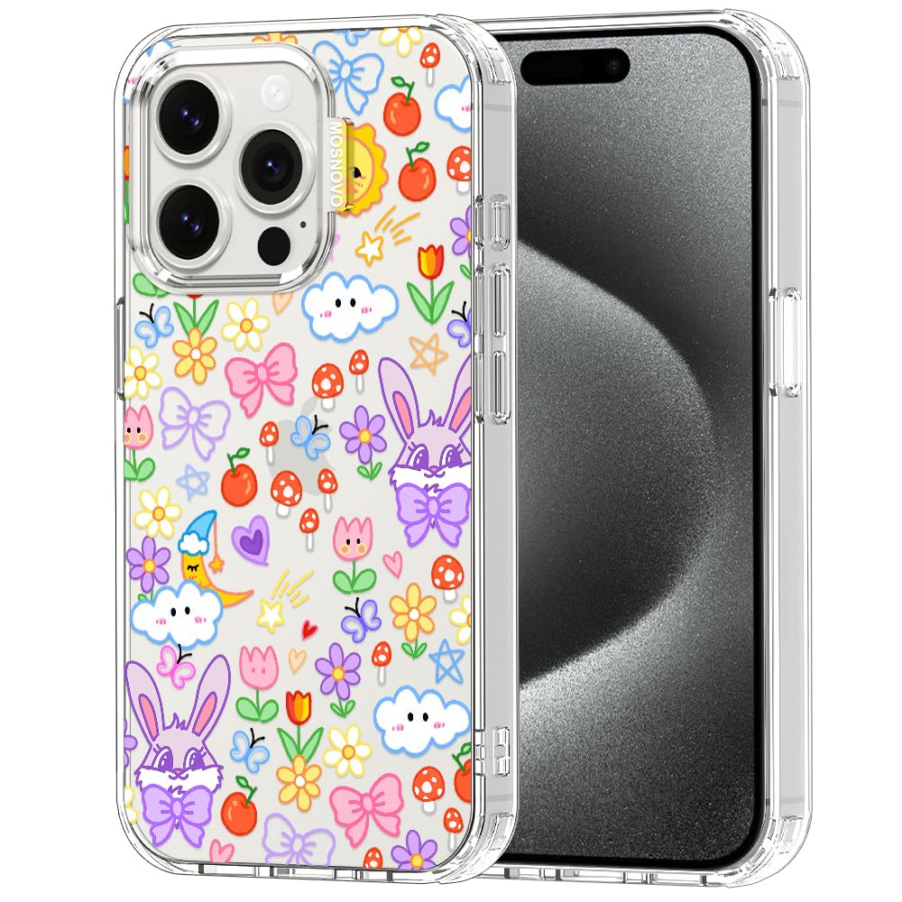 MOSNOVO for iPhone 15 Pro Case, Shockproof Military-Grade Protection 6.6ft Drop Tested, Clear Phone Case for iPhone 15 Pro, Whim