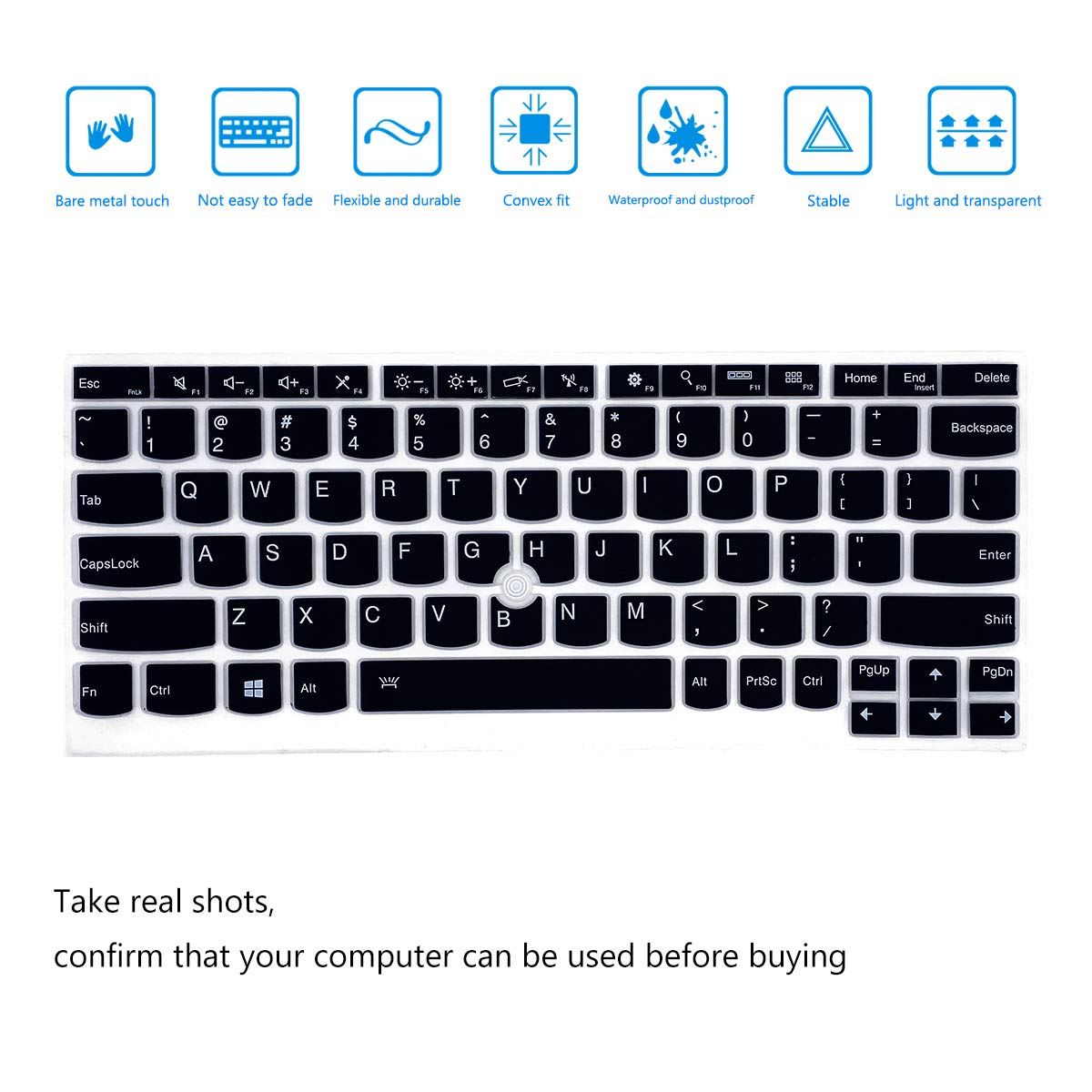 2Pcs Keyboard Cover For 13.3'' Lenovo Thinkpad L13 X13, Thinkpad L13 Yoga, Thinkpad X13/X13 Yoga Gen 3/2/1 Thinkpad X380 X390 X3