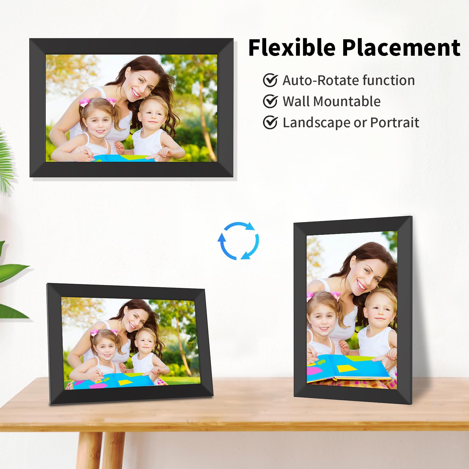 Digital Picture Frame 10.1 Inch Wifi Digital Photo Frame Electronic Picture Frame Slideshow, Built In 16Gb Storage, Wall Mounted