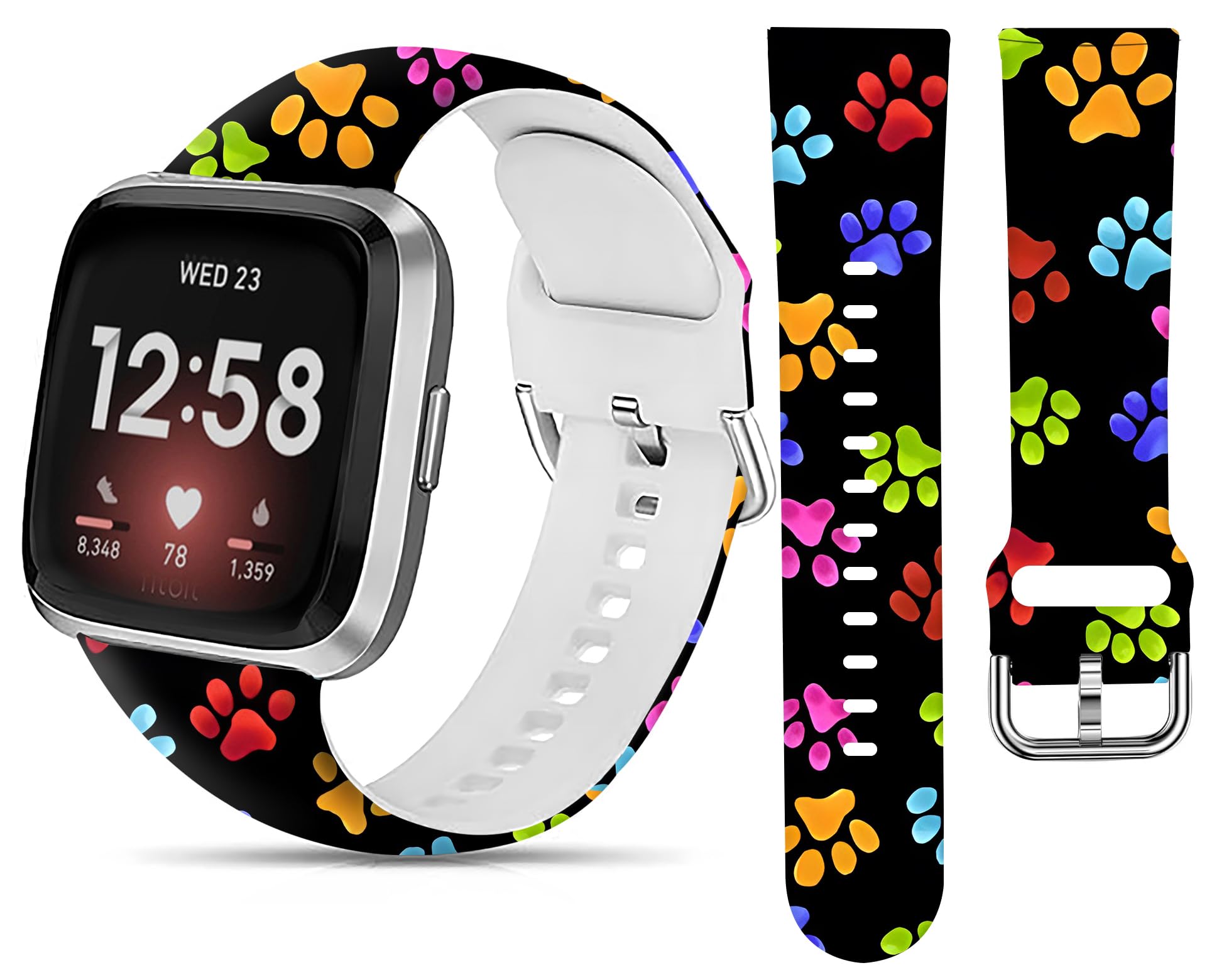 Lnzlking Sport Band Compatible With Versa 4/Sense 2 For Women Men, Elastic Replacement Wristband Strap For Smart Watch (Colorful