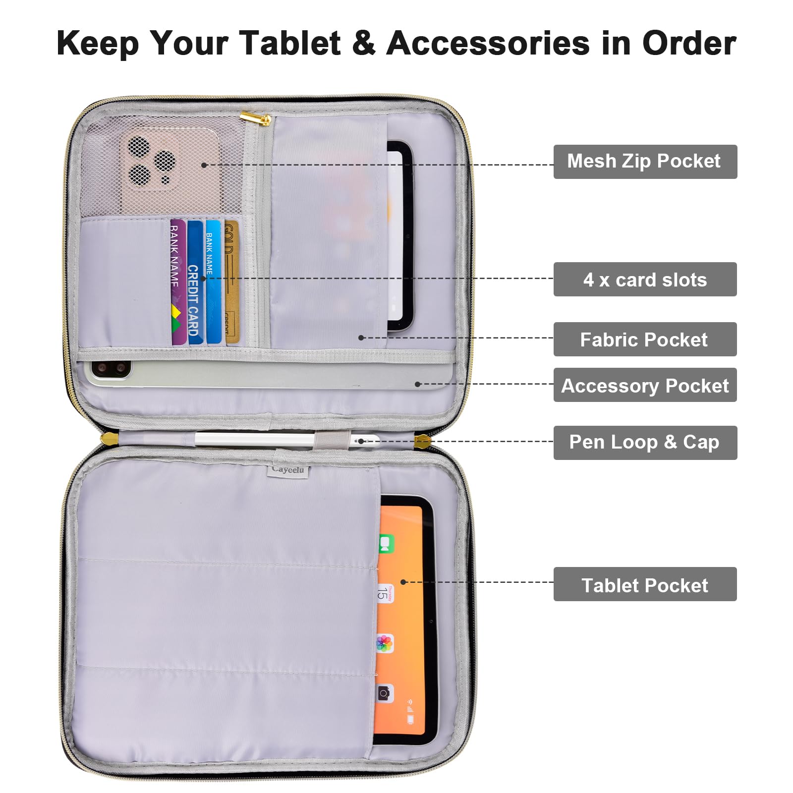 9 11 Inch Ipad Sleeve Case, Puffy Padded Pouch Bag For Ipad Pro 11 In (M4), Ipad 10.9 (10Th Gen), Ipad Air 11 In (M2), Galaxy Ta