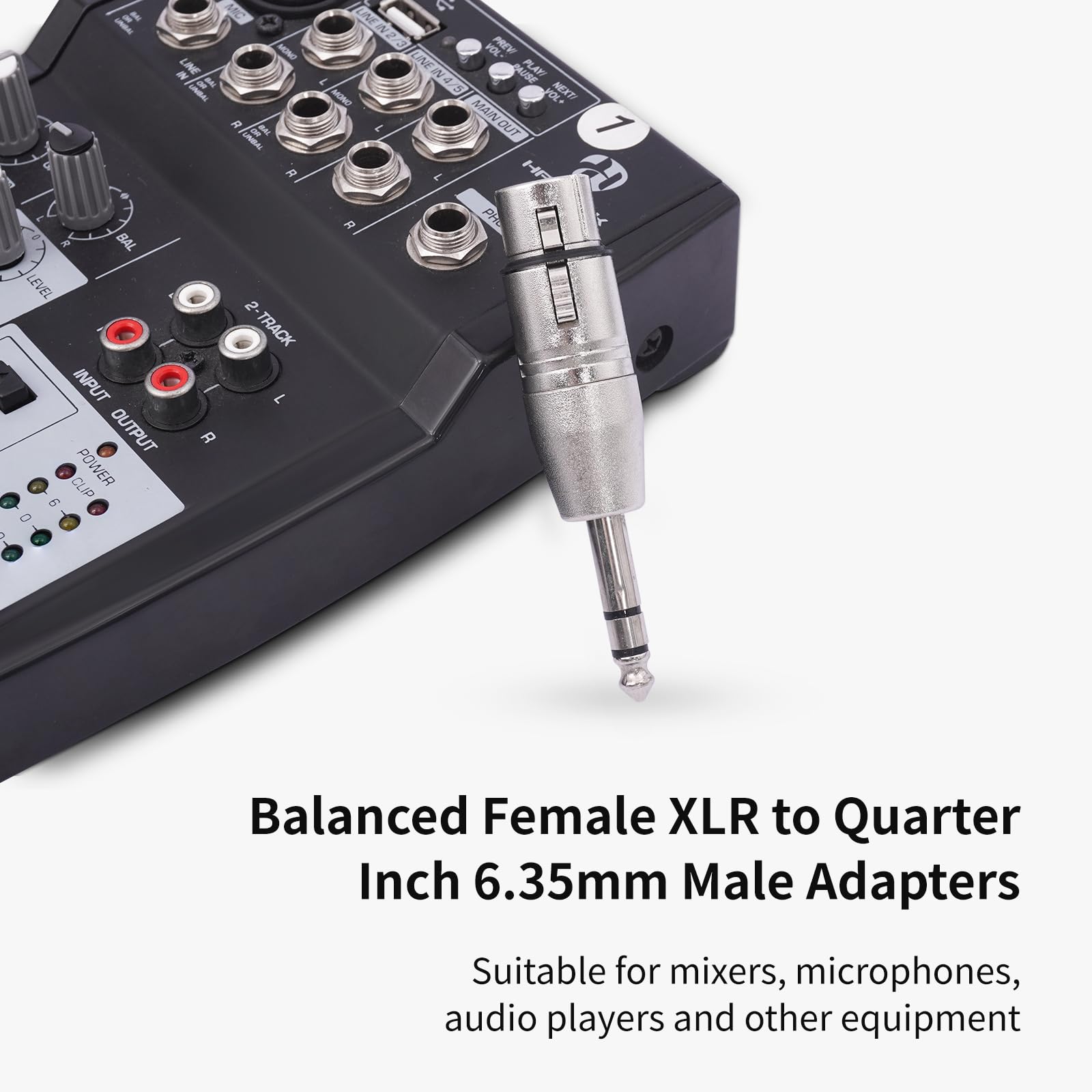 Szlliyxs 4 Pack Xlr Female To 1/4'' Trs Adapter,Xlr To 1/4 Adapter,Balanced Female Xlr To Quarter Inch 6.35Mm Male Adapters