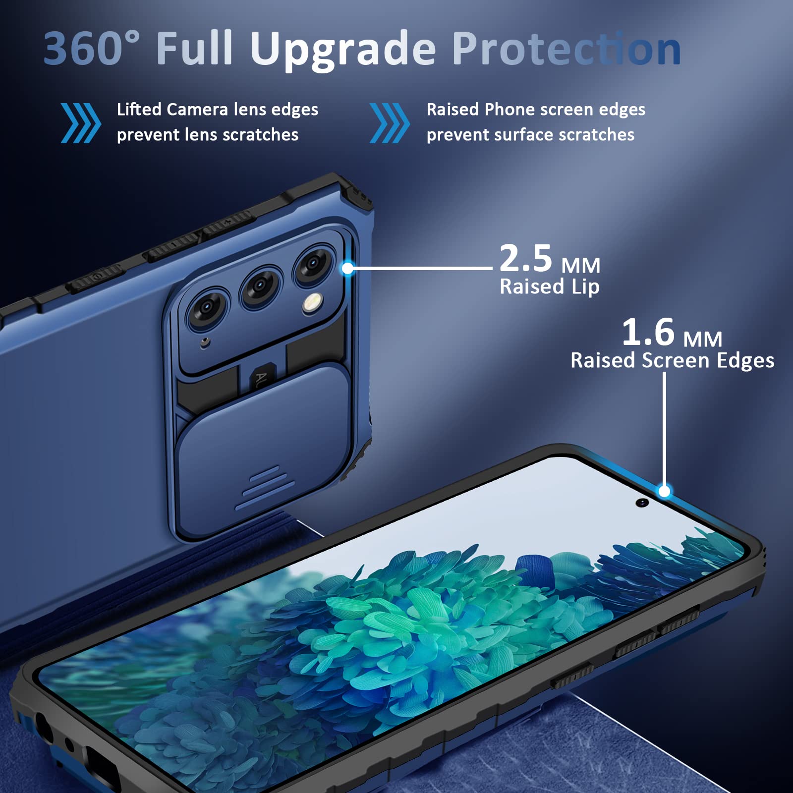 Galaxy S20 Fe Case Compatible With Samsung Galaxy S20 Fe 5G [2020 Version], Slide Camera Cover, Military Grade Shockproof Phone