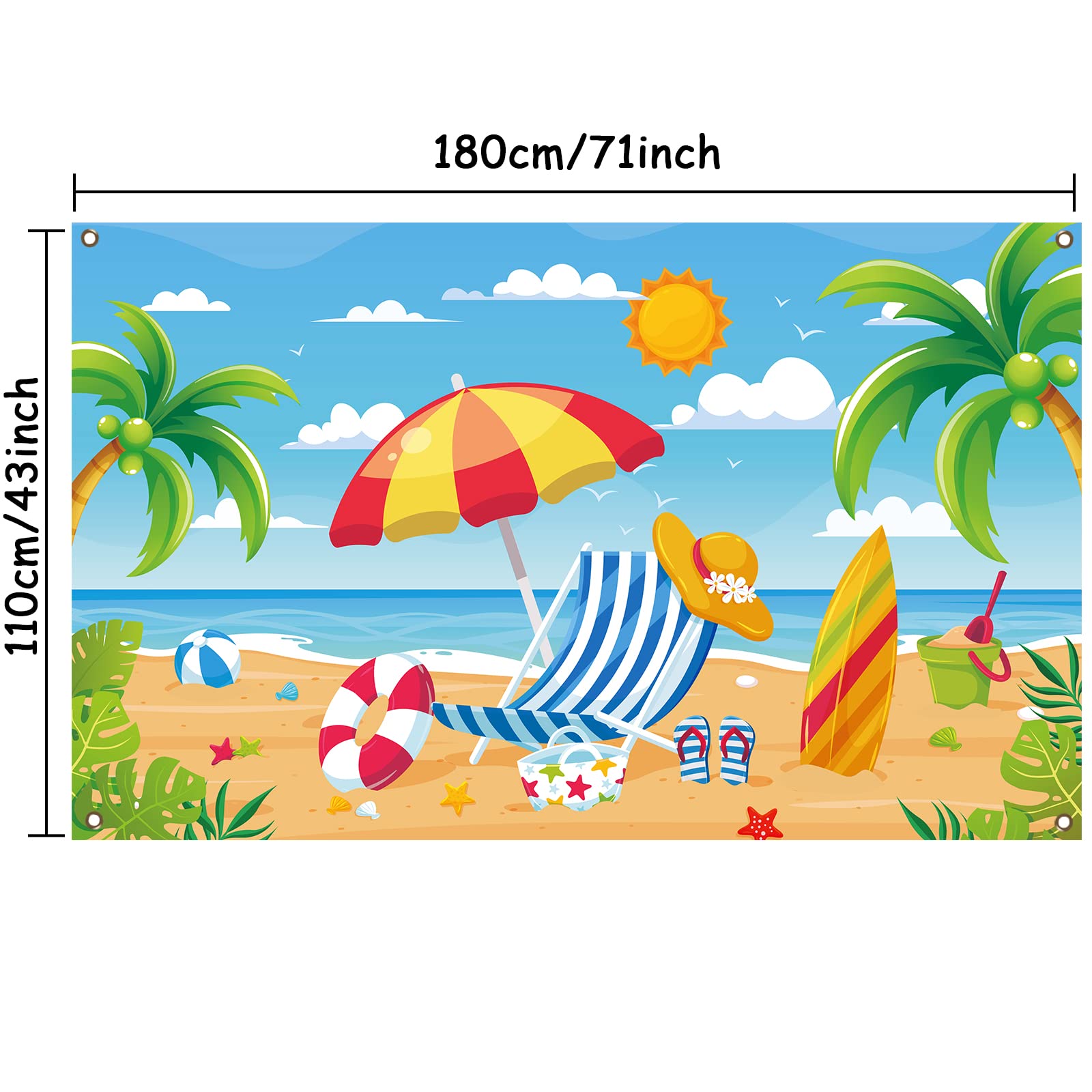 Summer Beach Backdrop For Hawaiian Party Decorations Pool Surfboard Banner For Hawaiian Themed Birthday Baby Shower Party Suppli