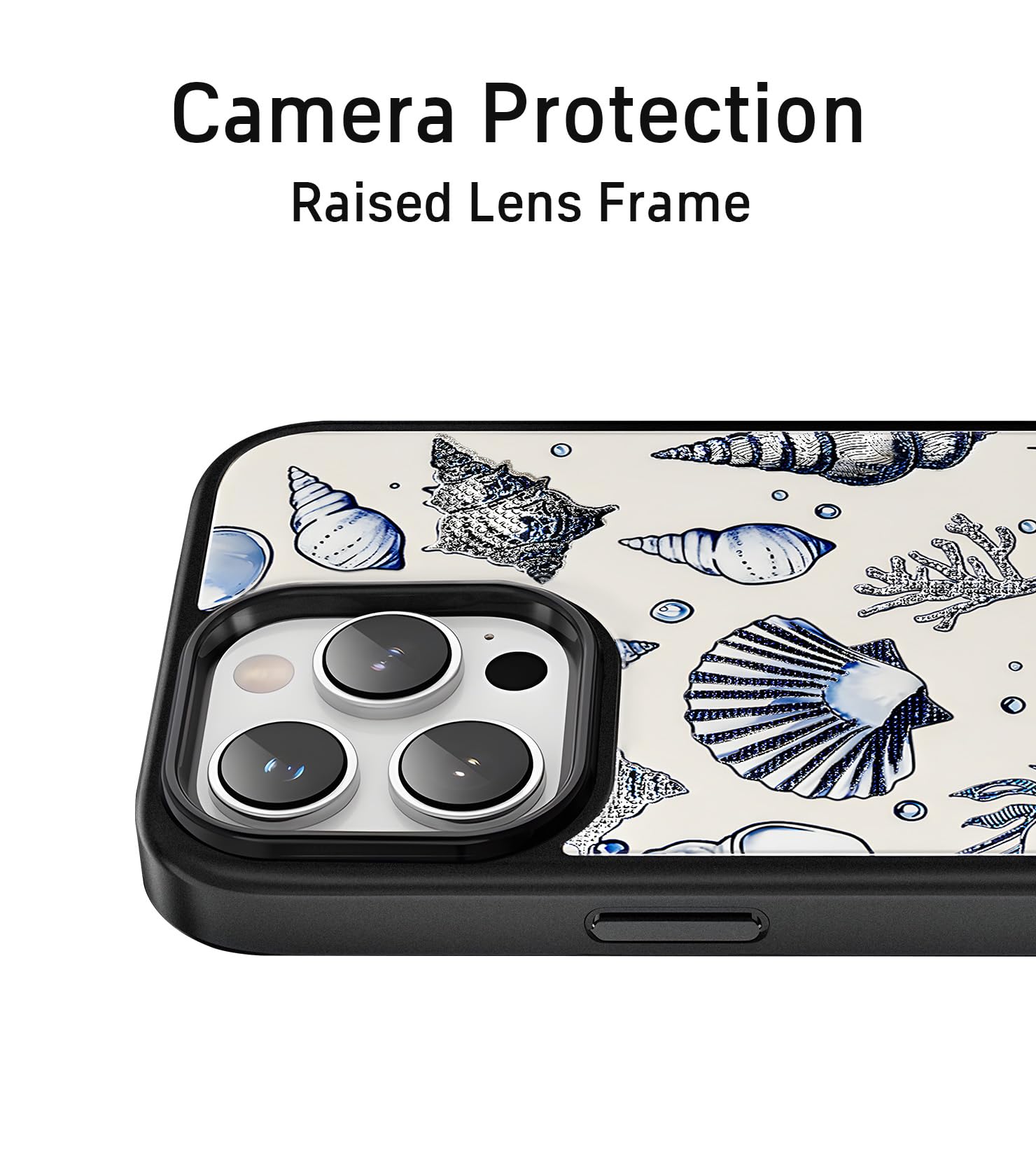 Fewgey Crystal Glass Phone Case For Iphone 16 Compatible With Magsafe, Summer Sea Ocean Beach Turtle Shell Conch Starfish Design