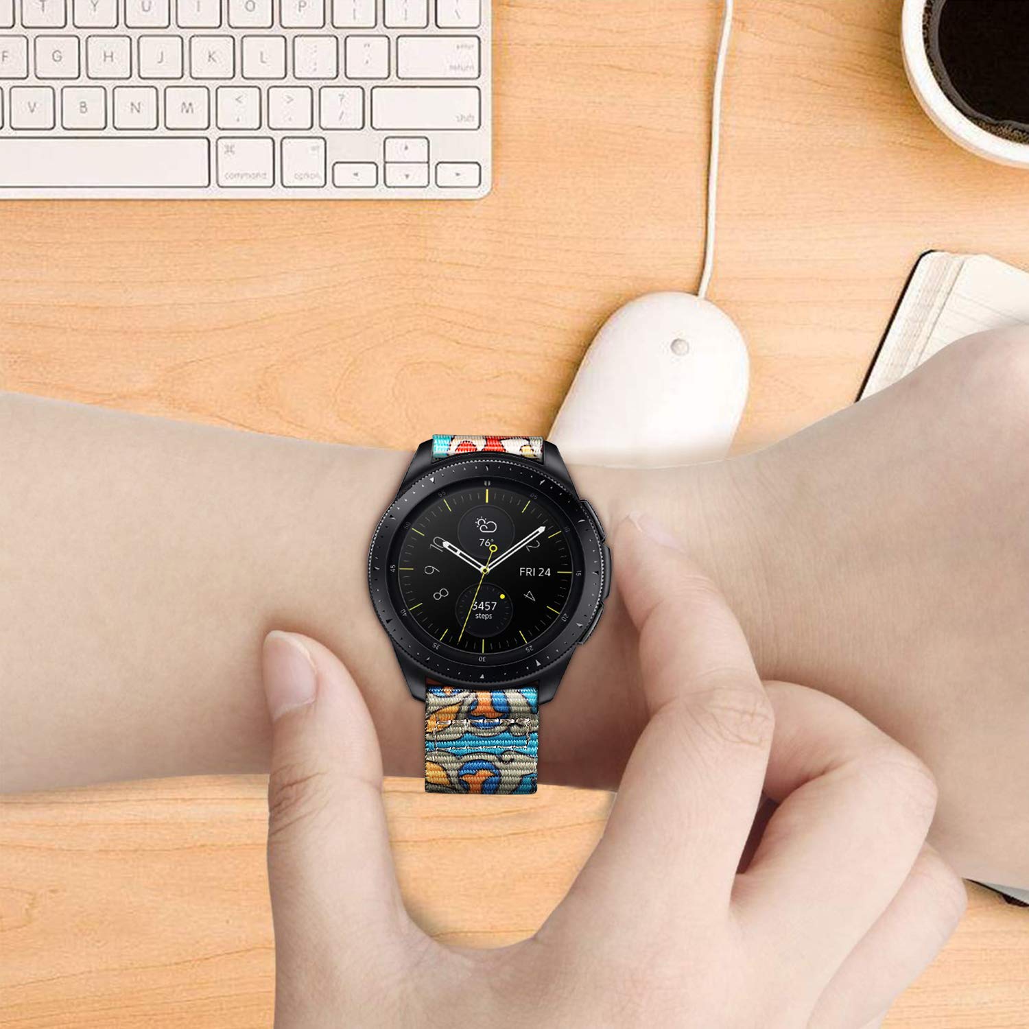 Fintie For Galaxy Watch 42Mm / Galaxy Watch Active Bands, 20Mm Soft Nylon Replacement Strap Band With Adjustable Closure For Sam