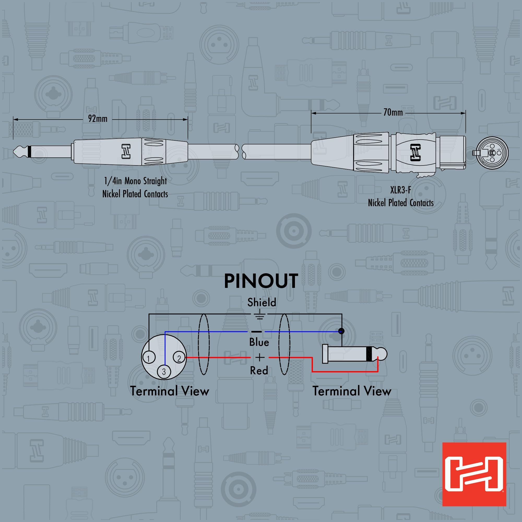 Hosa Hmic-010Hz Pro Microphone Cable, Rean Xlr3F To 1/4 Ts, 10 Feet