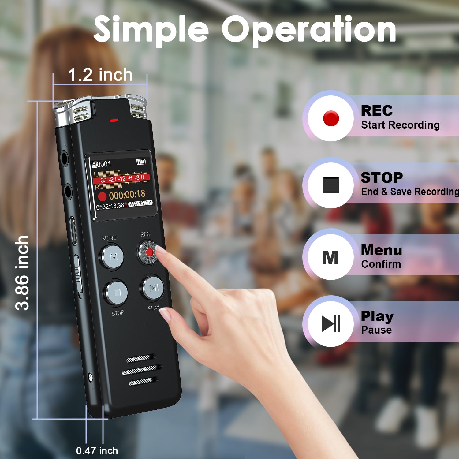 128Gb Digital Voice Recorder With Playback: Voice Activated Recorder For Lectures Meetings Interviews   Evistr Dictaphone Recording Device Tape Recorder Portable Mini, Audio Recorder With Usb, Mp3