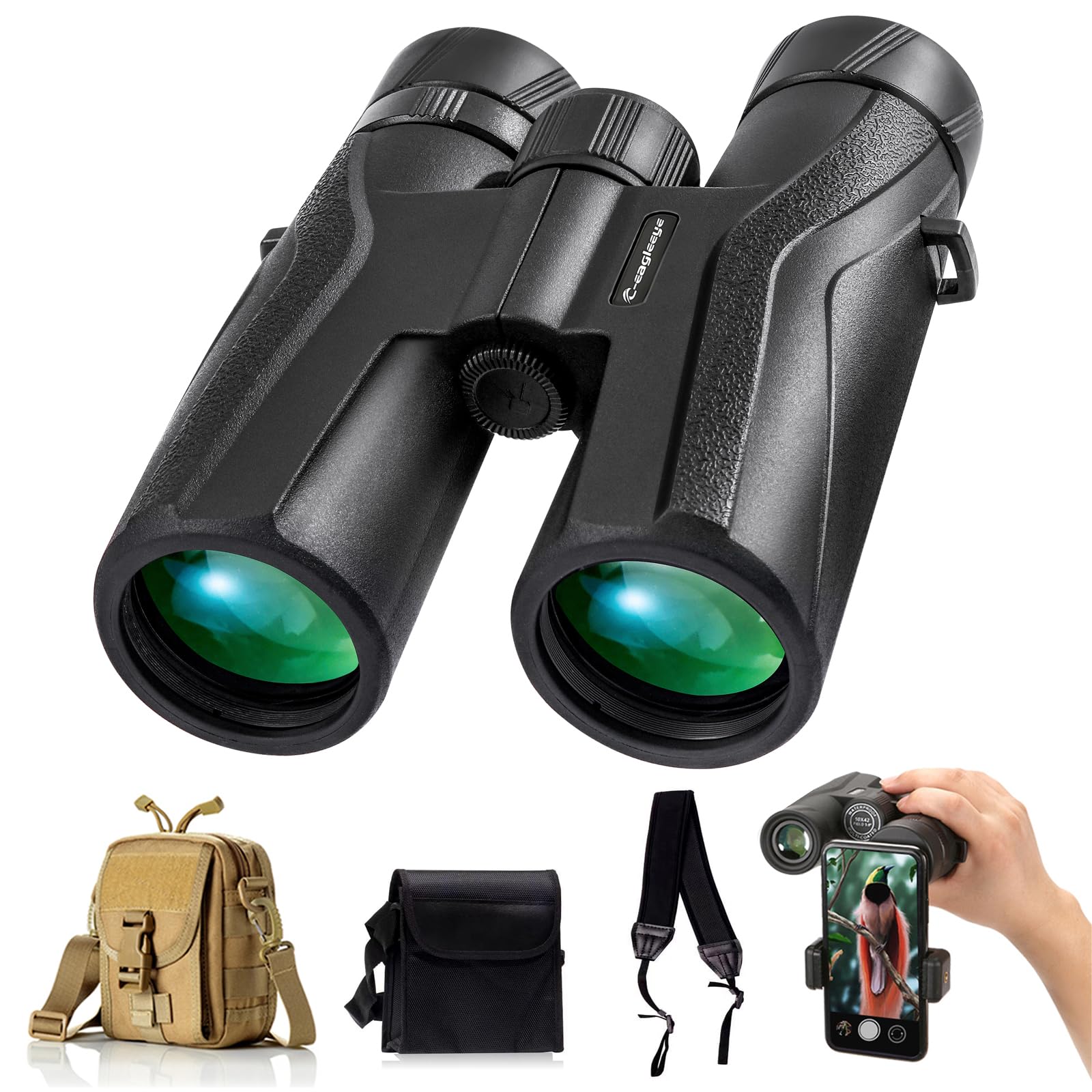 Ceagleeye10X42 Binoculars For Adults,Ipx7 Professional Waterproof And Anti Fog With 23Mm Large Eyepiece Bak4 Lens,Binoculars For