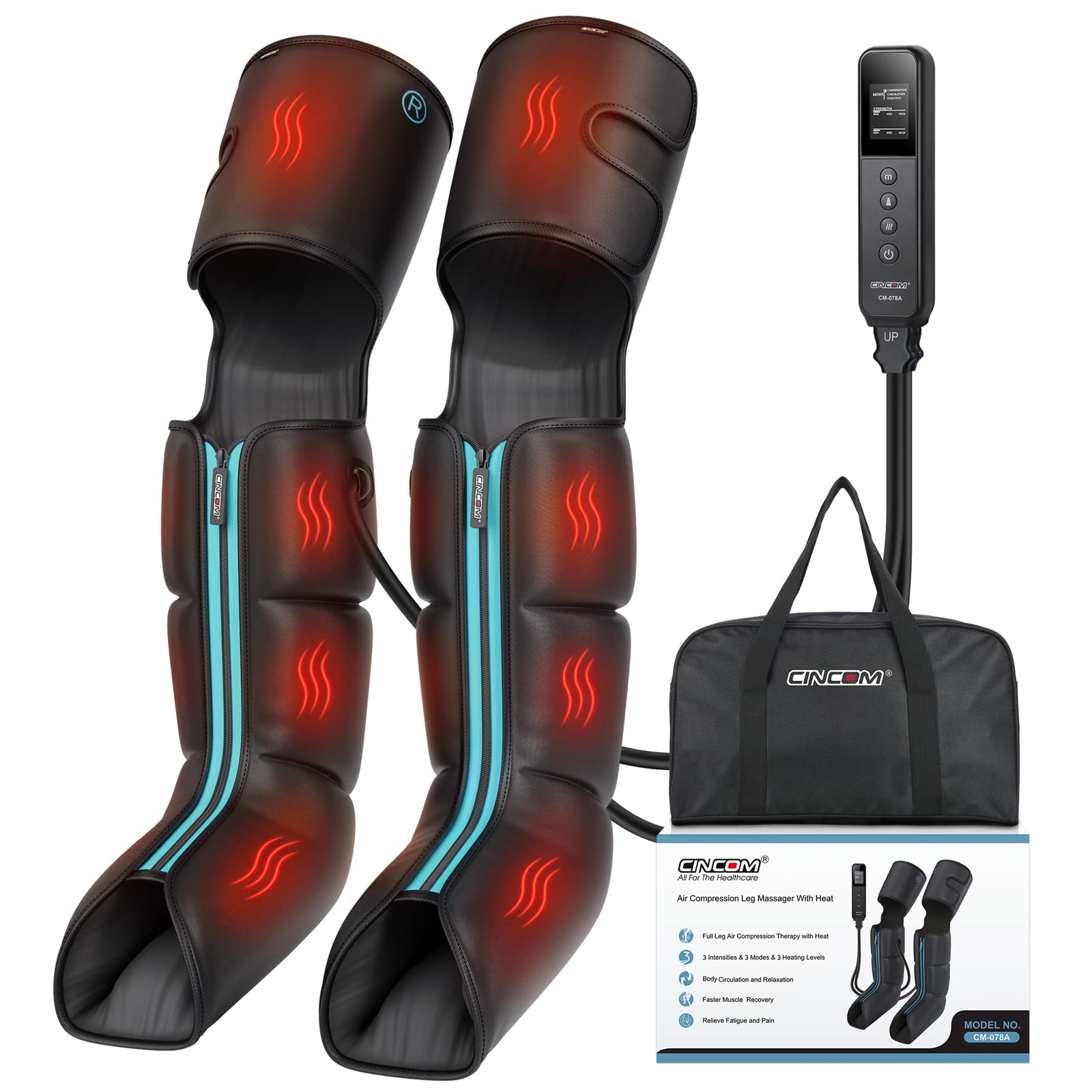 Cincom Leg Massager   Upgraded Foot Calf Thigh Massager With Heat And Compression For Circulation And Pain Relief(Fsa Or Hsa Eli