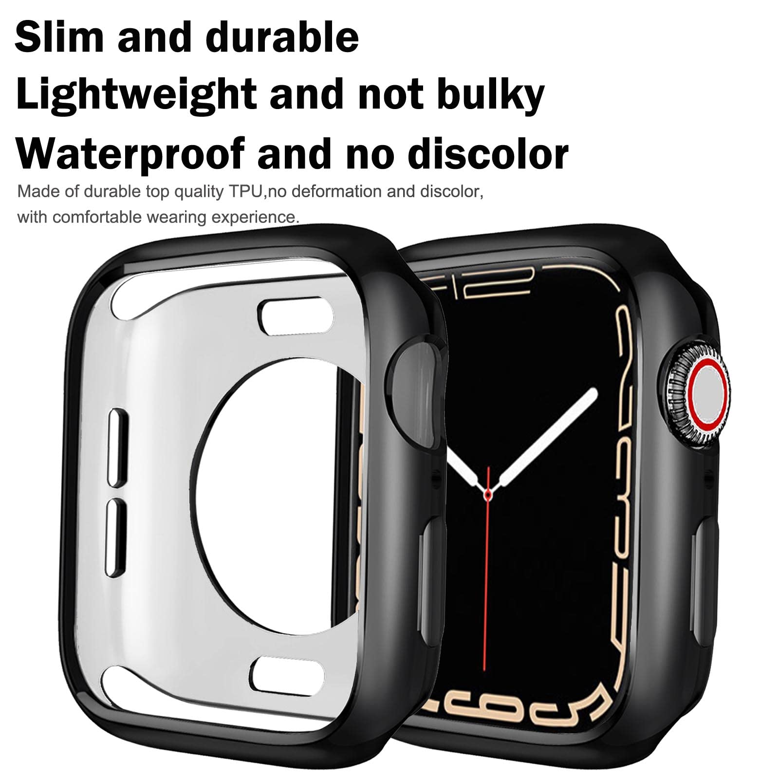 Botomall Compatible With Apple Watch Bumper Case 44Mm Series 6 5 4 Se Soft Flexible Tpu Thin Lightweight Protective Cover For Iw